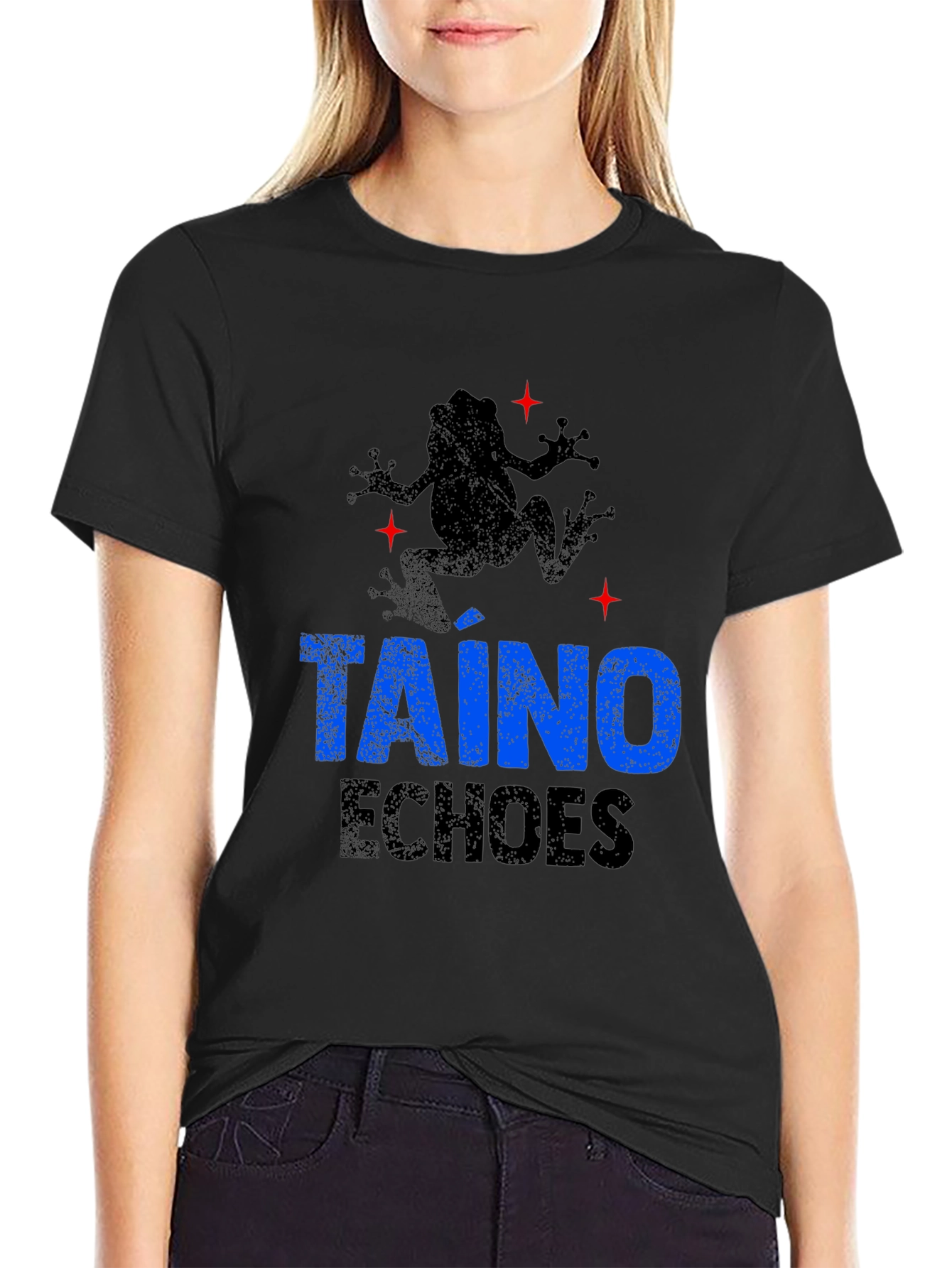 Taino Echoes Mens Black Graphic T-Shirt