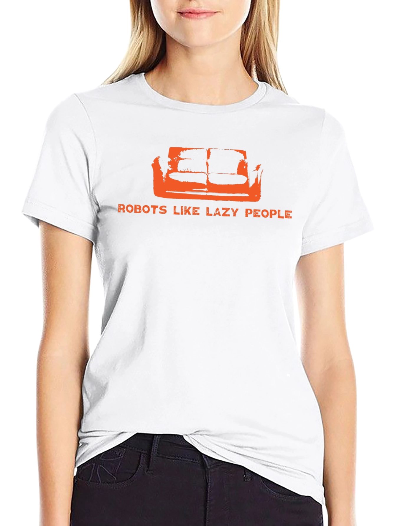 Robots Like Lazy People Graphic Tee