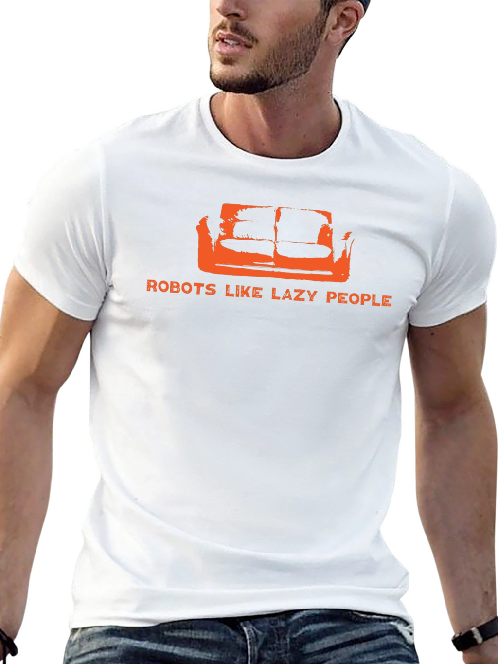 Robots Like Lazy People Graphic Tee