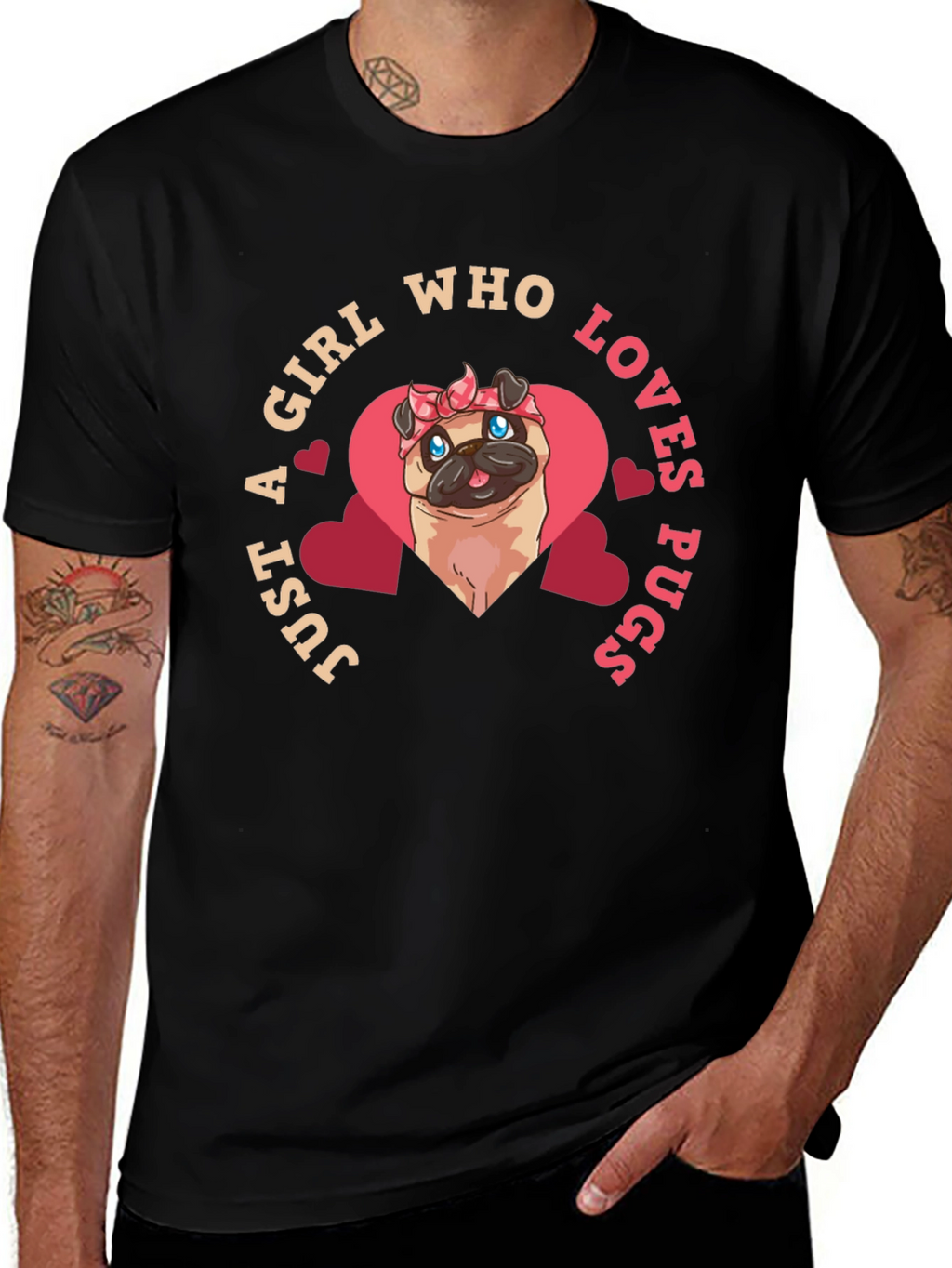 Girl Who Loves Pugs T-Shirt
