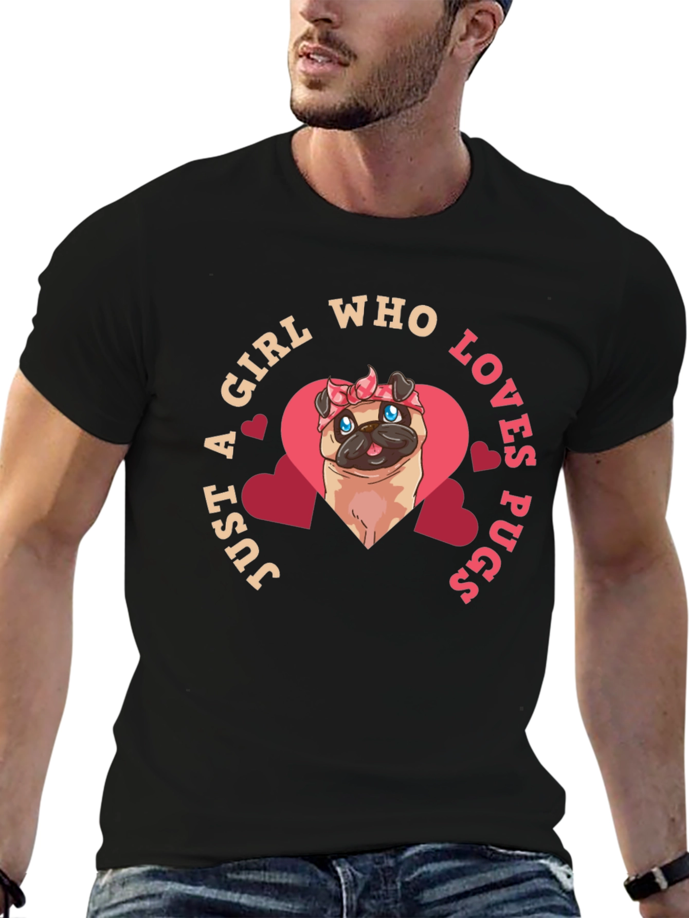 Girl Who Loves Pugs T-Shirt