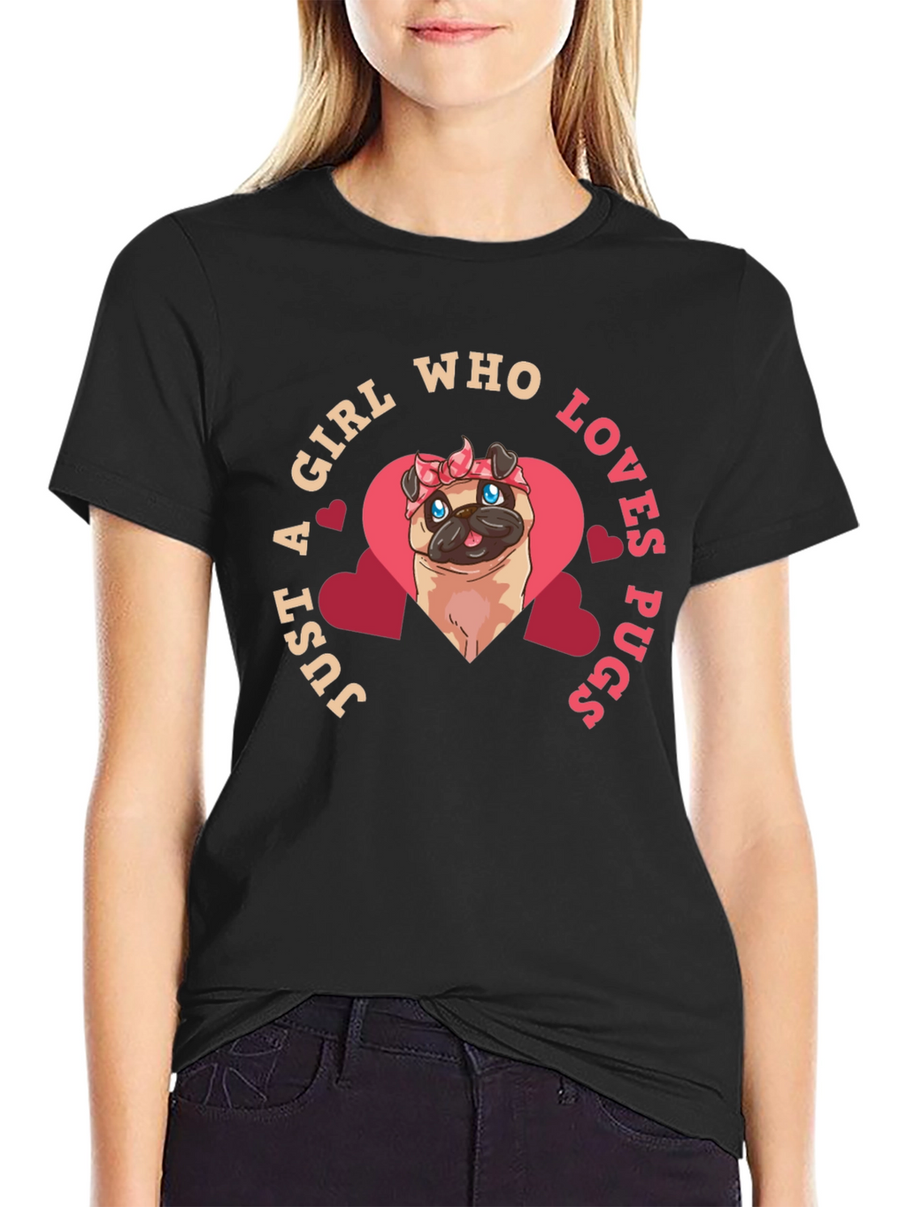 Girl Who Loves Pugs T-Shirt
