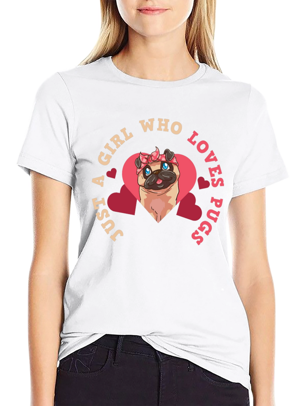 Girl Who Loves Pugs T-Shirt