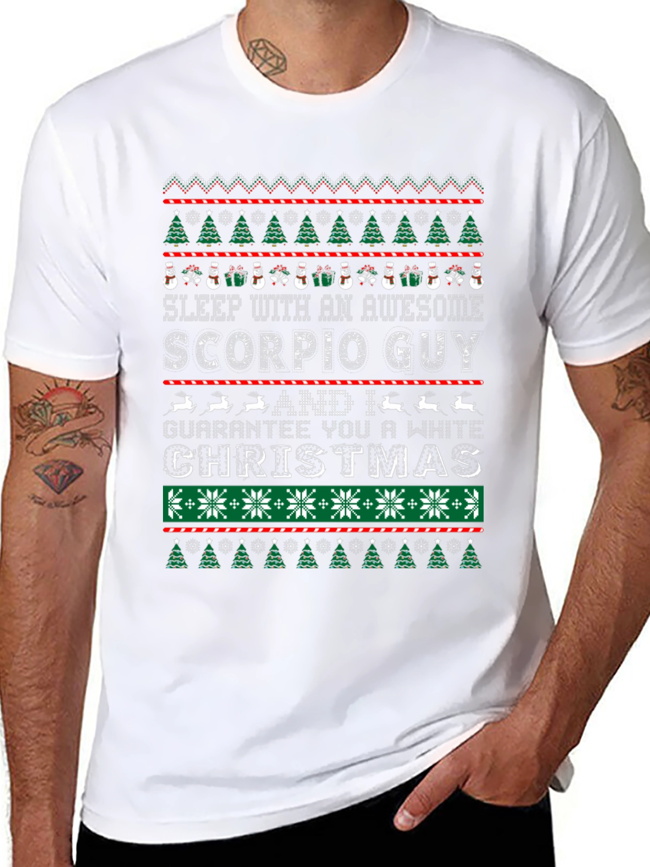 Awesome Scorpio Guy Christmas T-Shirt