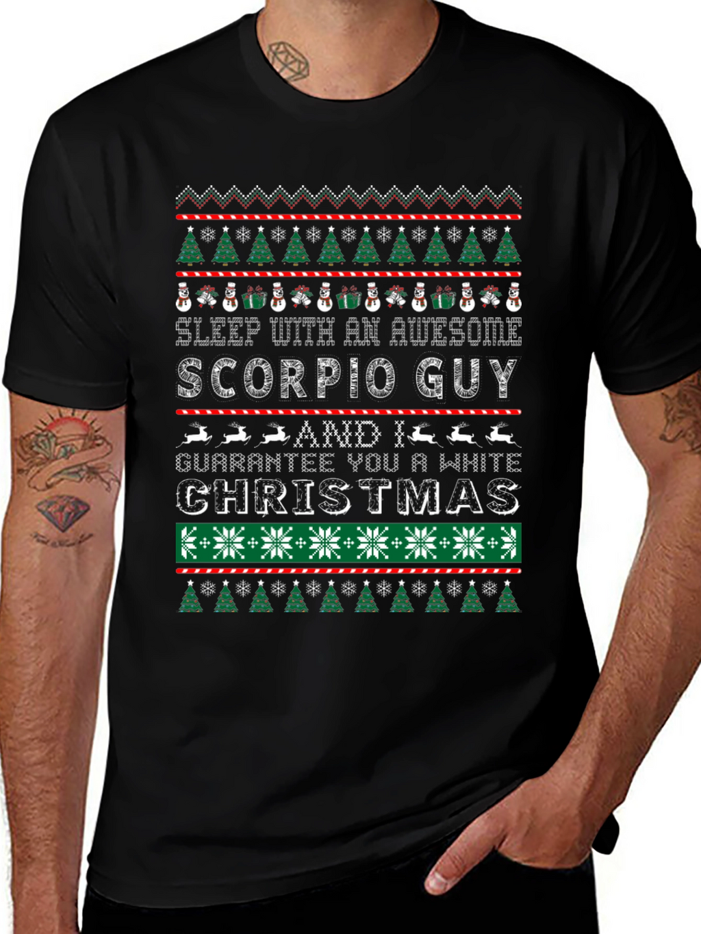 Awesome Scorpio Guy Christmas T-Shirt