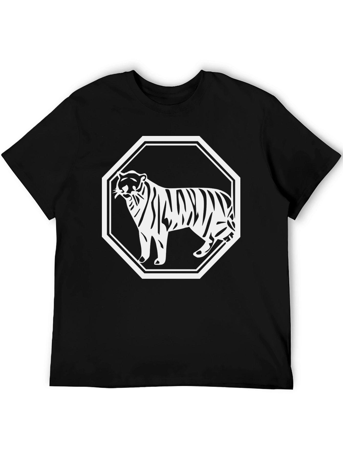 Black Tiger Graphic Tee - Octagon Design
