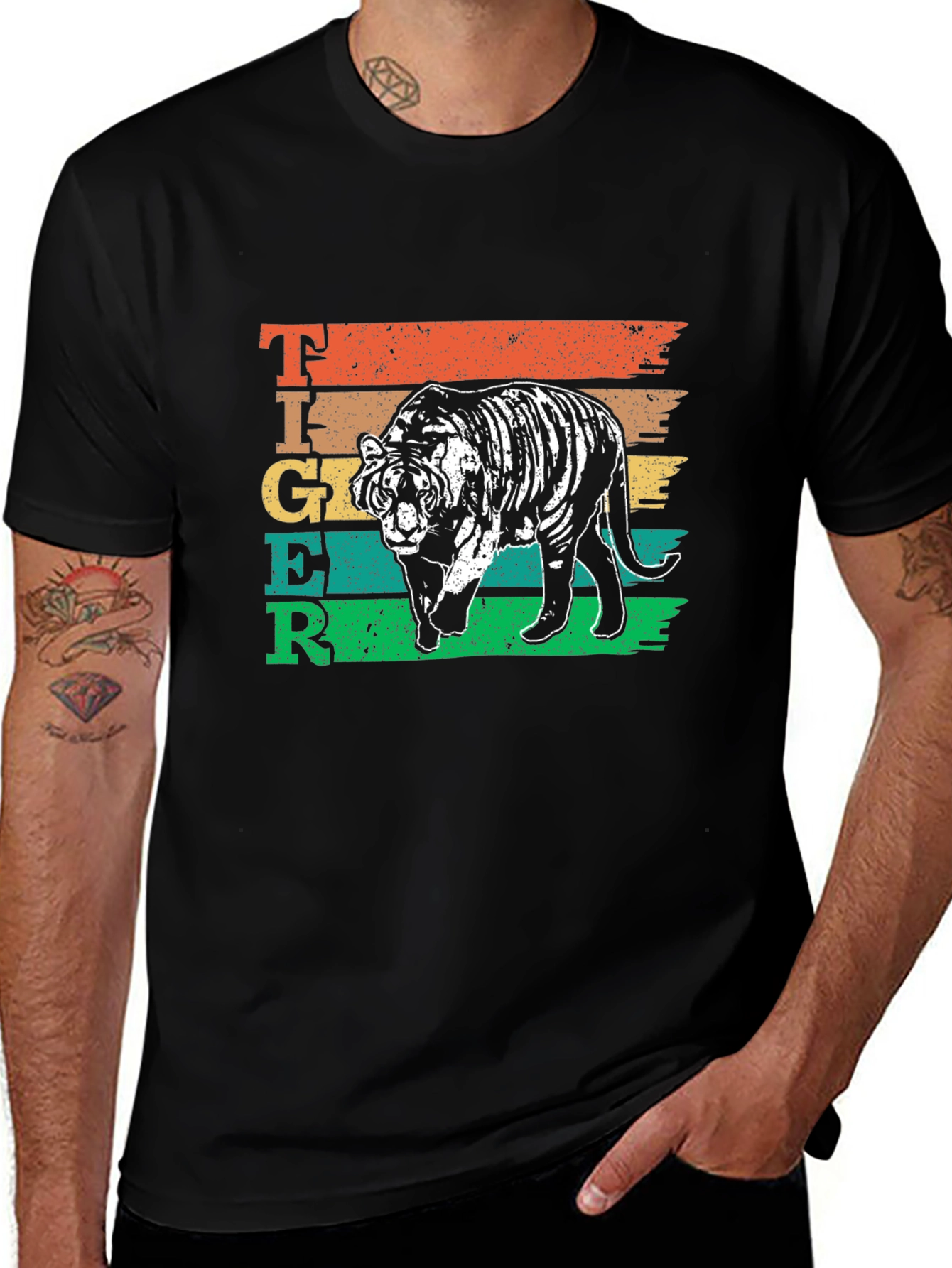 Vintage Style Tiger Graphic T-Shirt