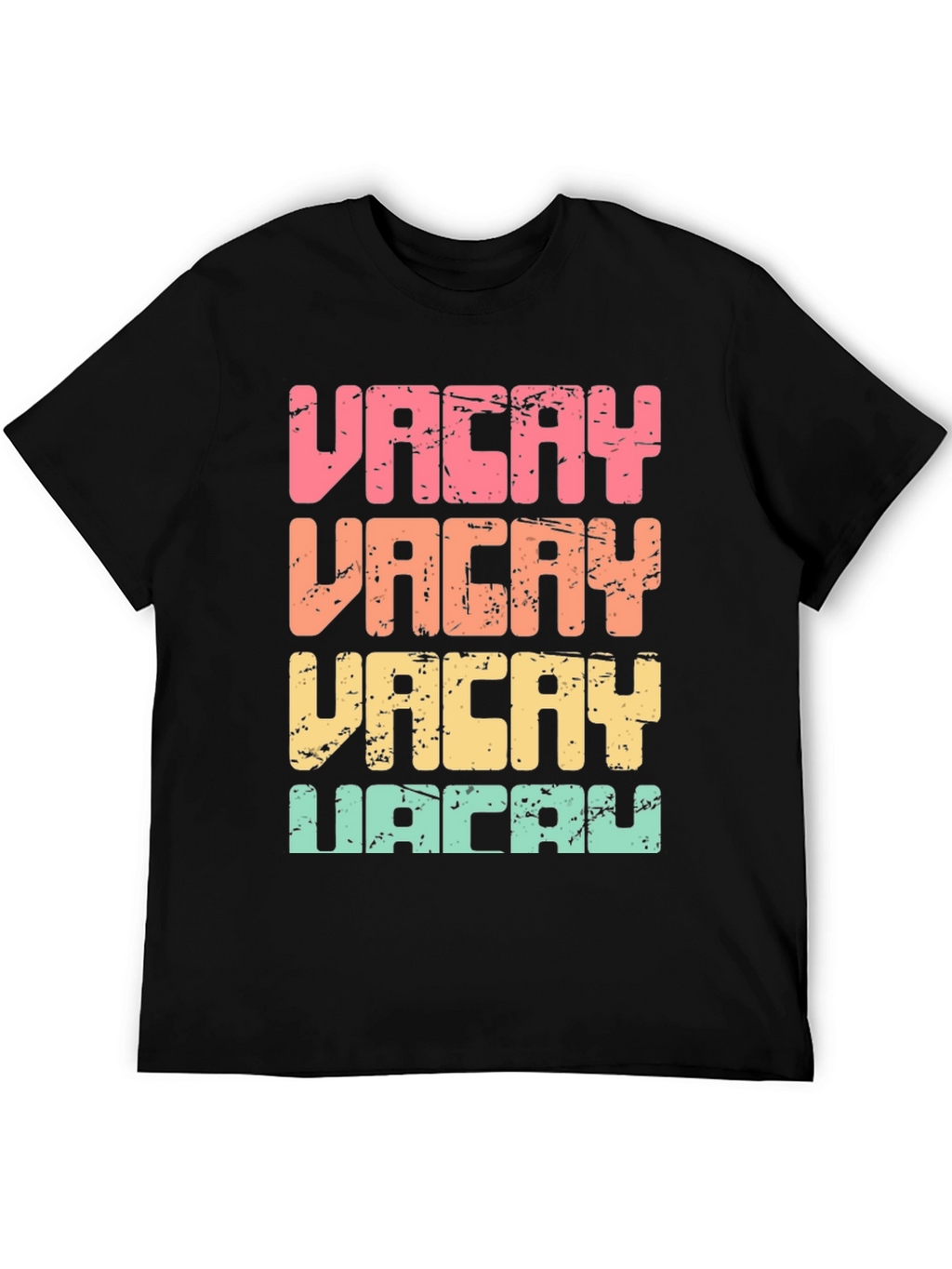 Vacay T-Shirt Retro Distressed Print