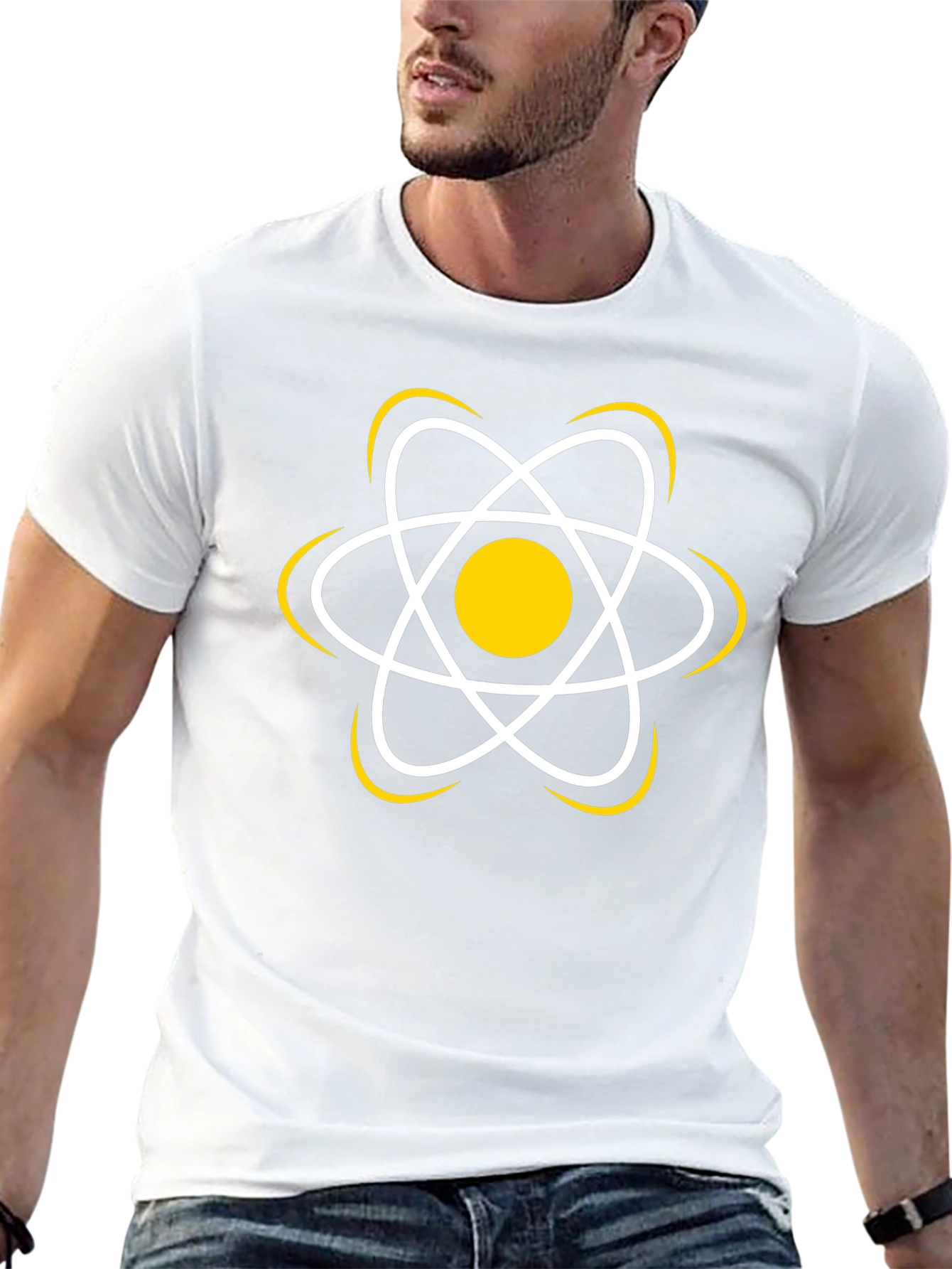 Science Atom Graphic T-Shirt - Black