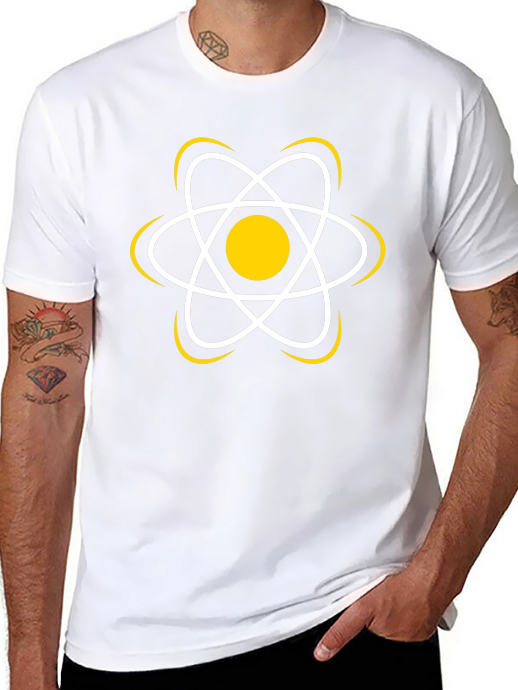 Science Atom Graphic T-Shirt - Black