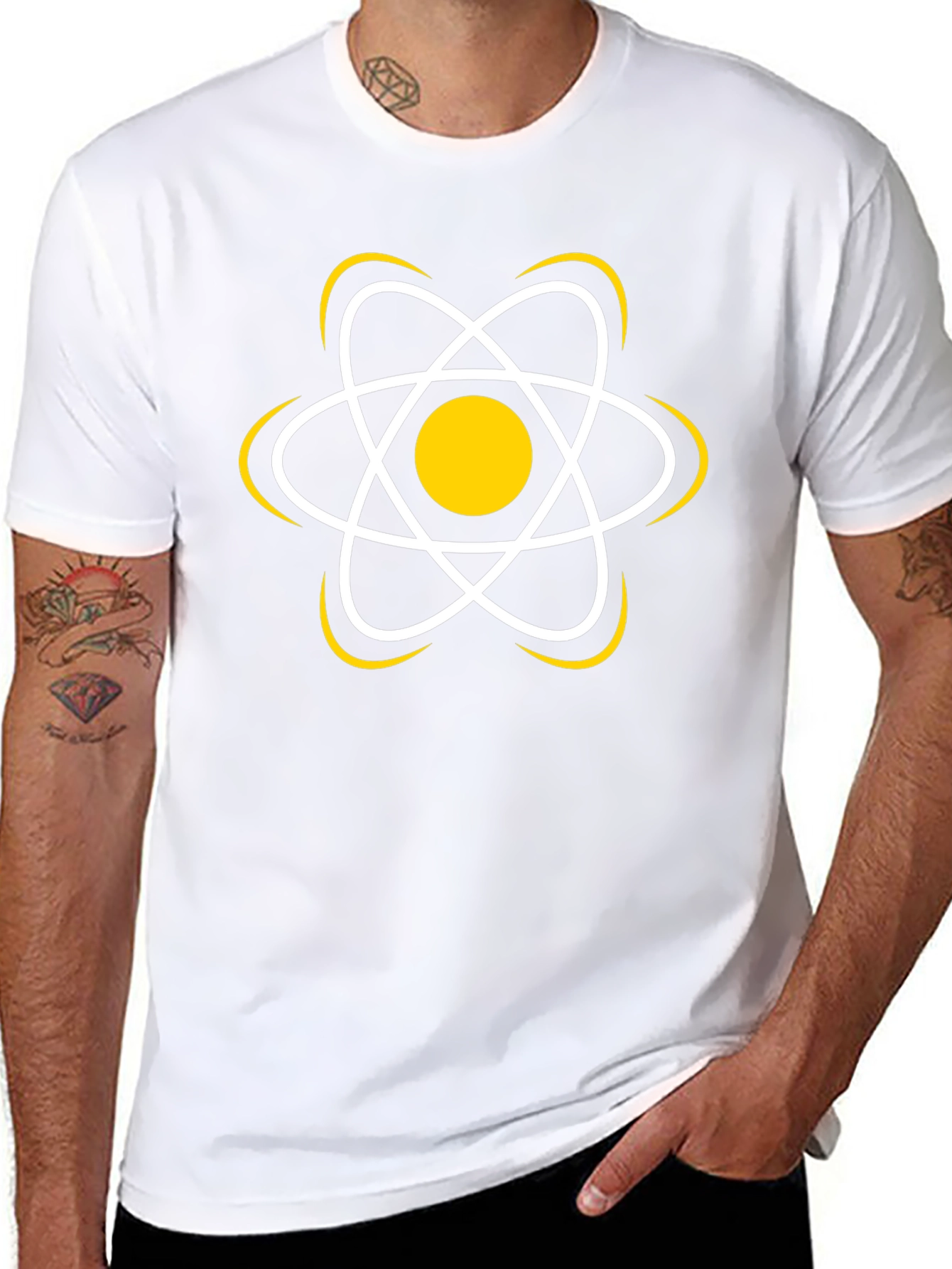 Science Atom Graphic T-Shirt - Black
