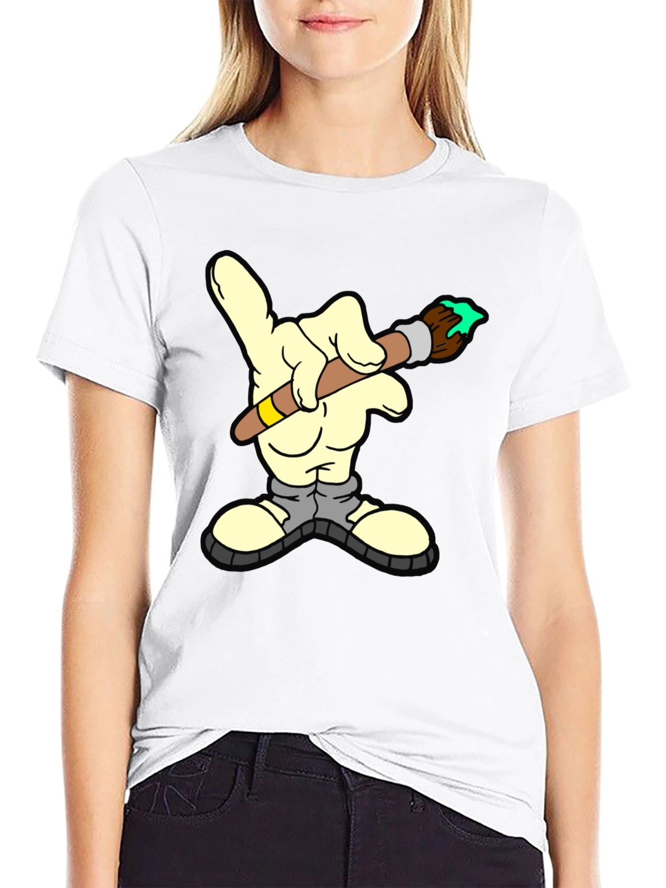 Cartoon Hand Painting T-Shirt