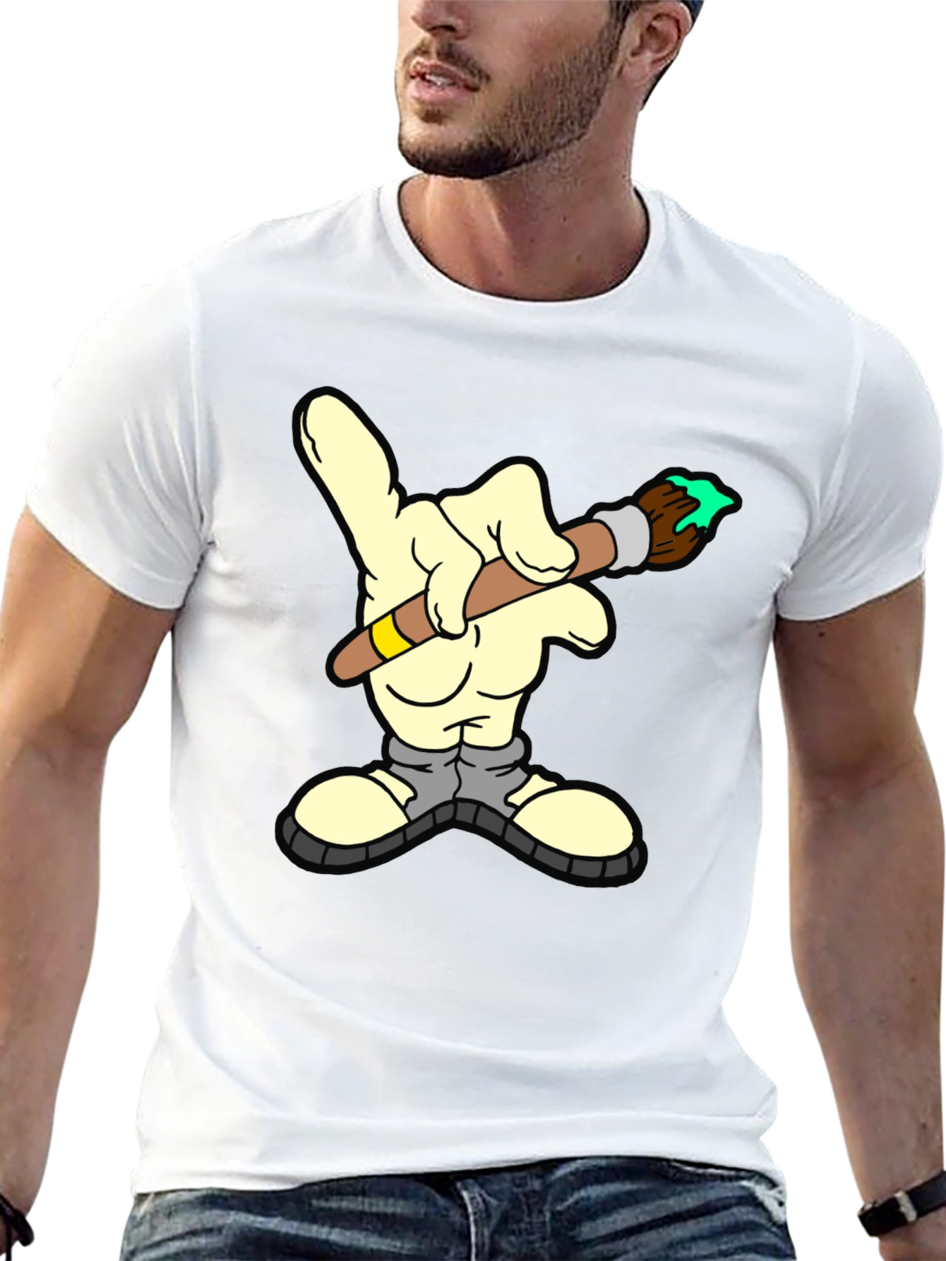 Cartoon Hand Painting T-Shirt