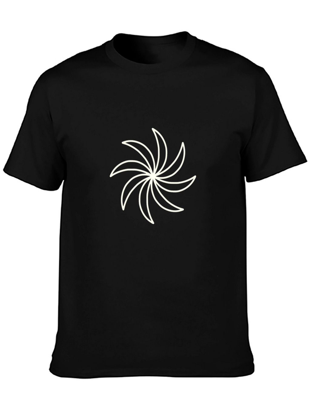Black Tee with Abstract Floral Graphic