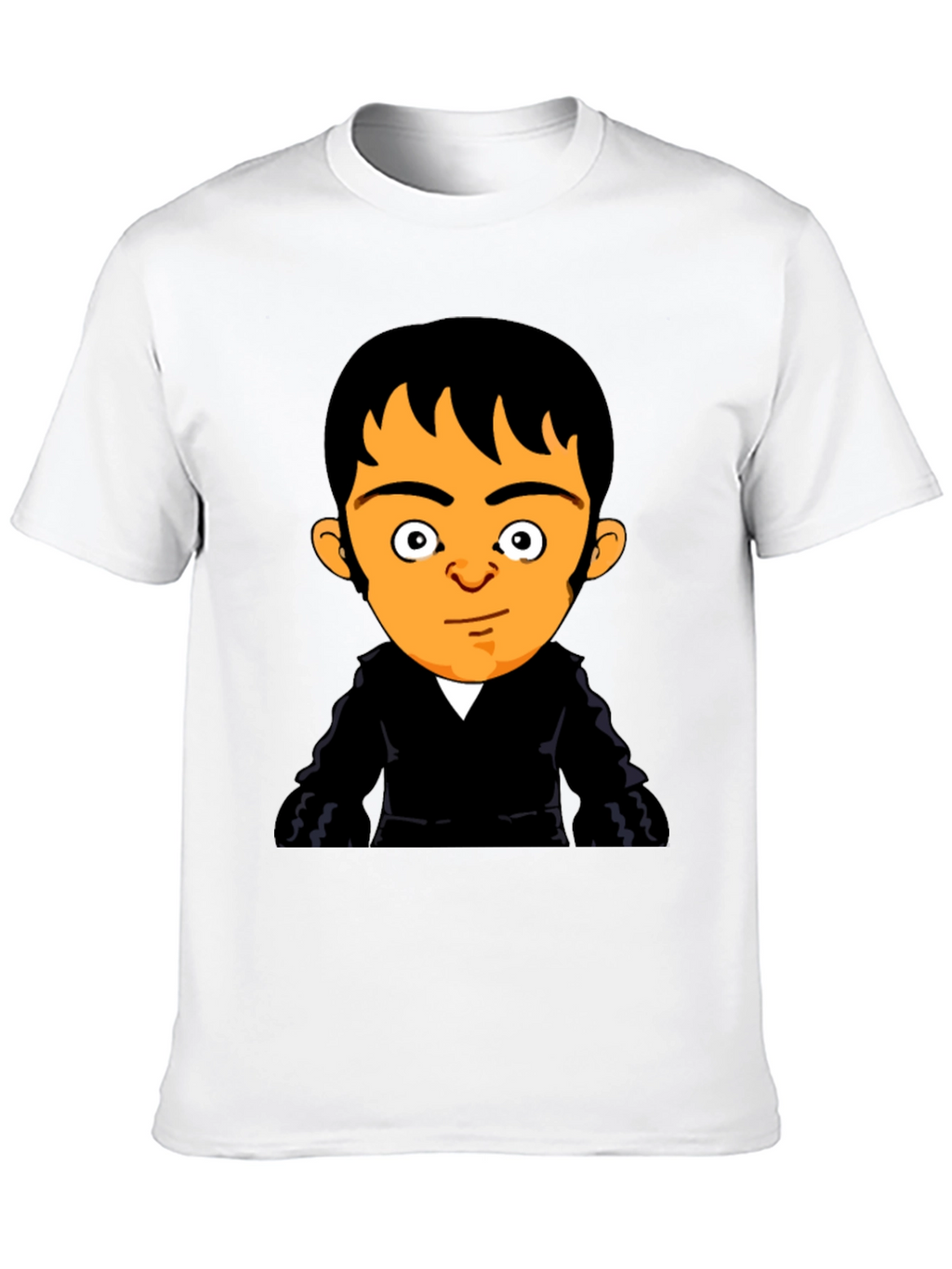 Cartoon Character Print Black T-Shirt