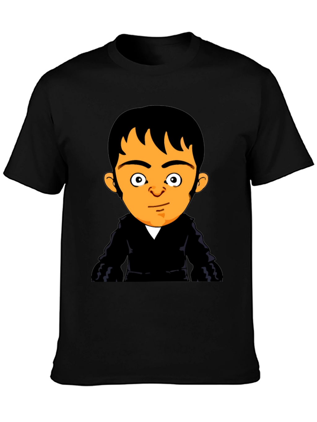 Cartoon Character Print Black T-Shirt