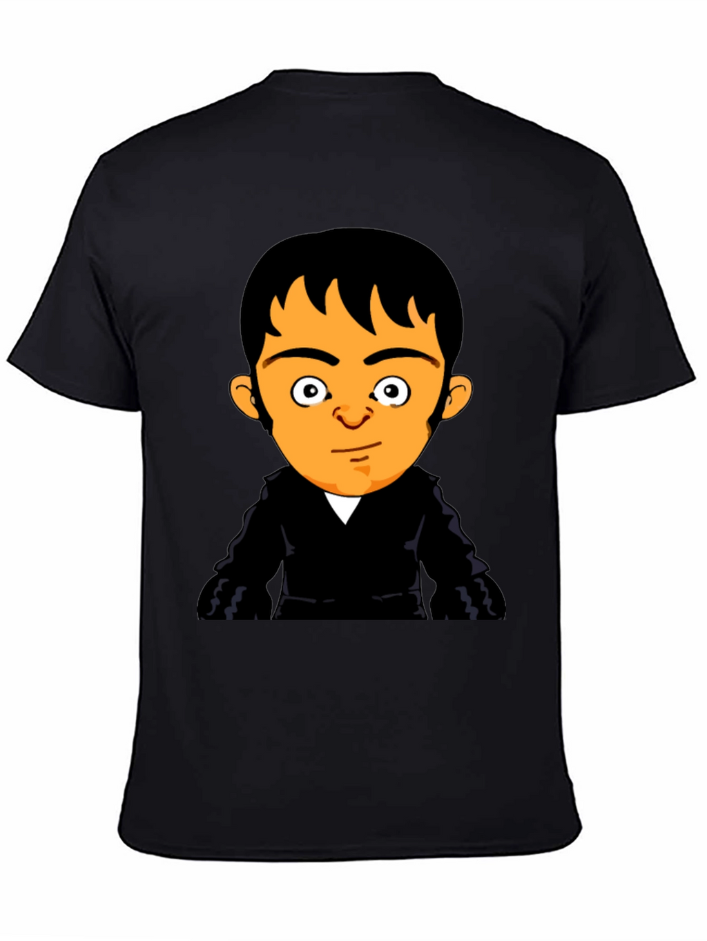 Cartoon Character Print Black T-Shirt