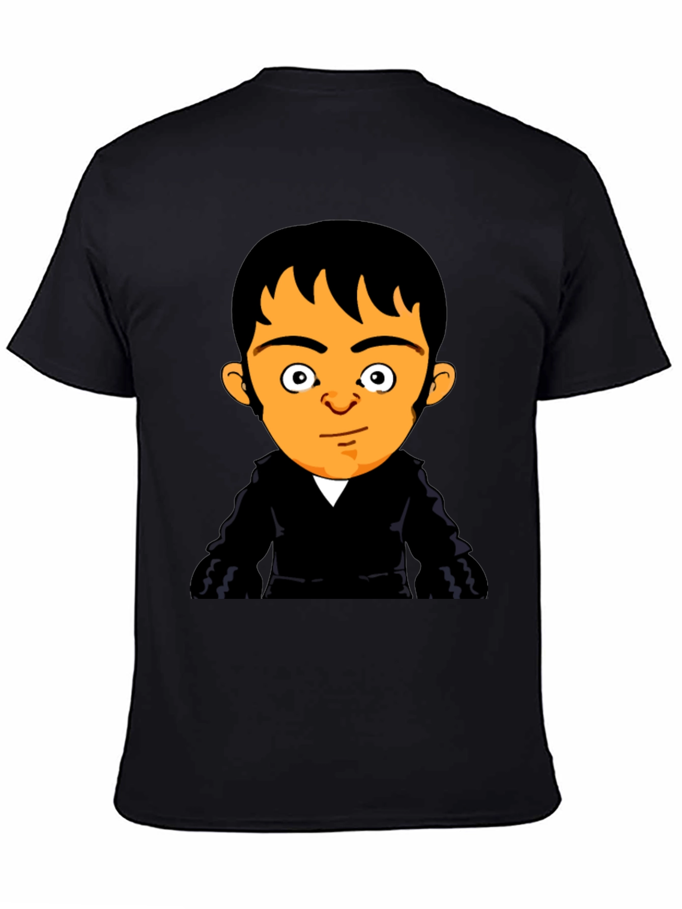 Cartoon Character Print Black T-Shirt