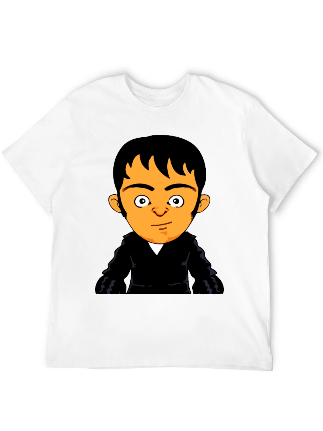 Cartoon Character Print Black T-Shirt