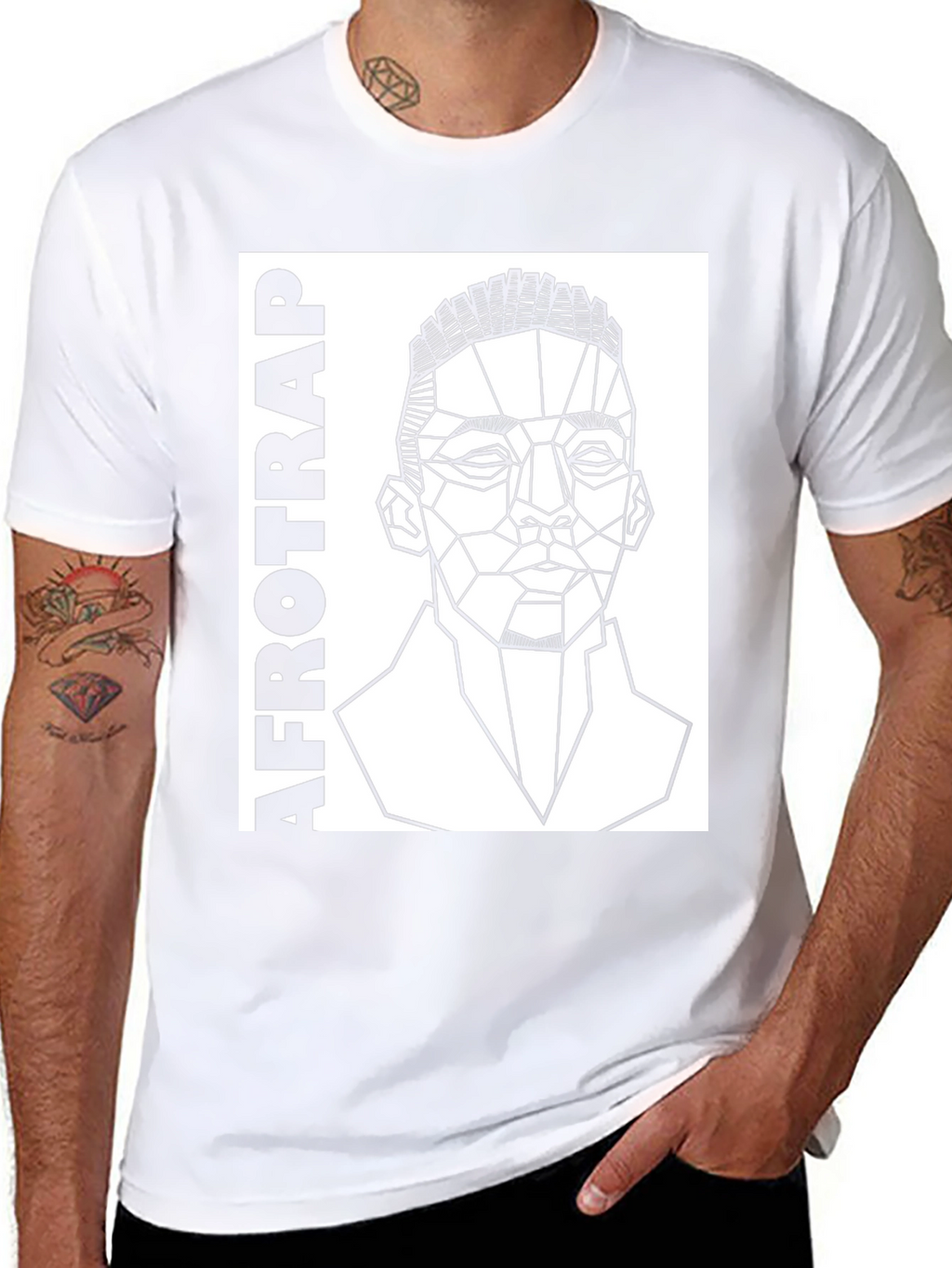 Afrotrap Geometric Graphic Tee - Black