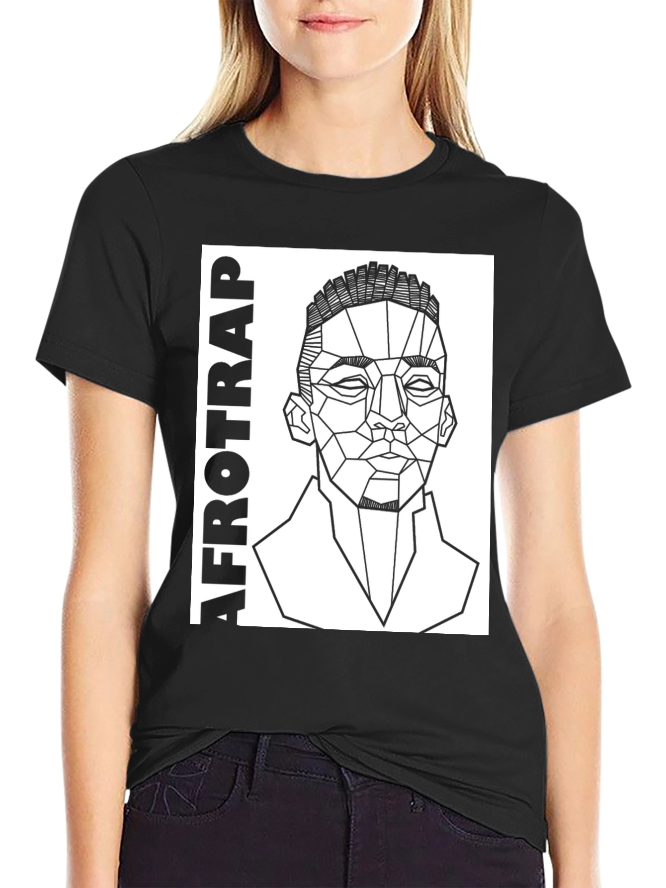 Afrotrap Geometric Graphic Tee - Black