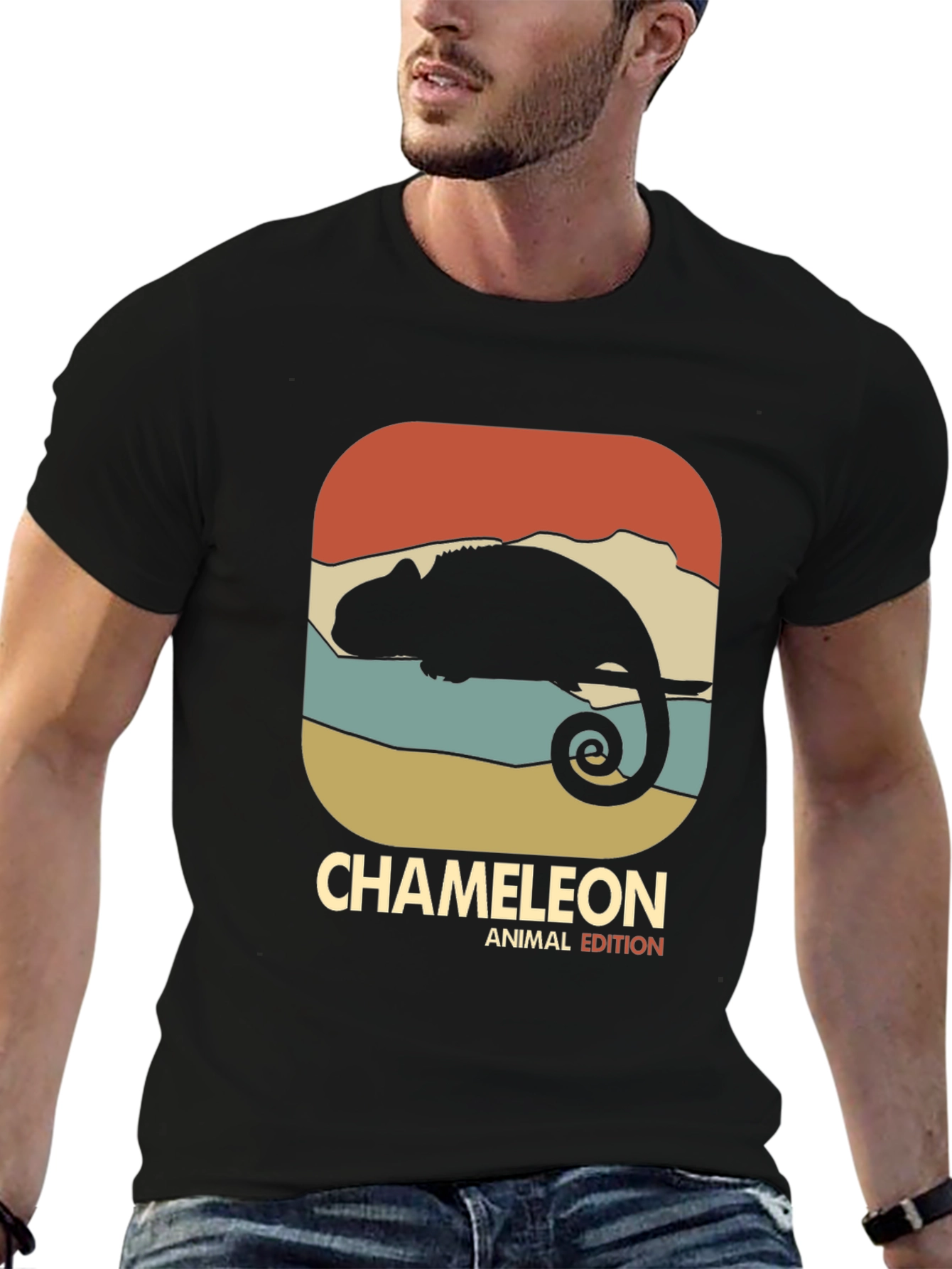 Retro Chameleon Animal Edition Graphic T-Shirt
