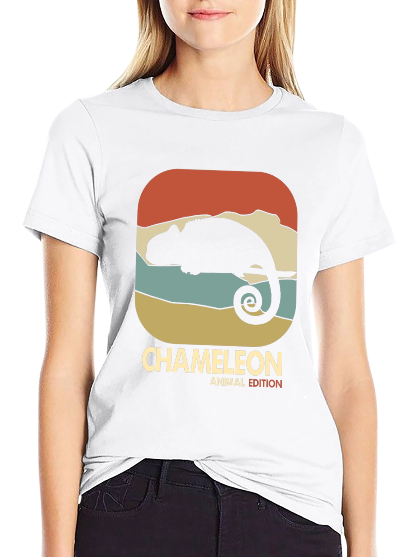 Retro Chameleon Animal Edition Graphic T-Shirt