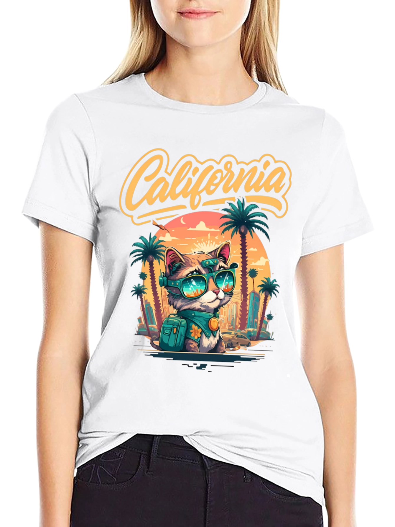 California Cat Graphic T-Shirt - Island Style