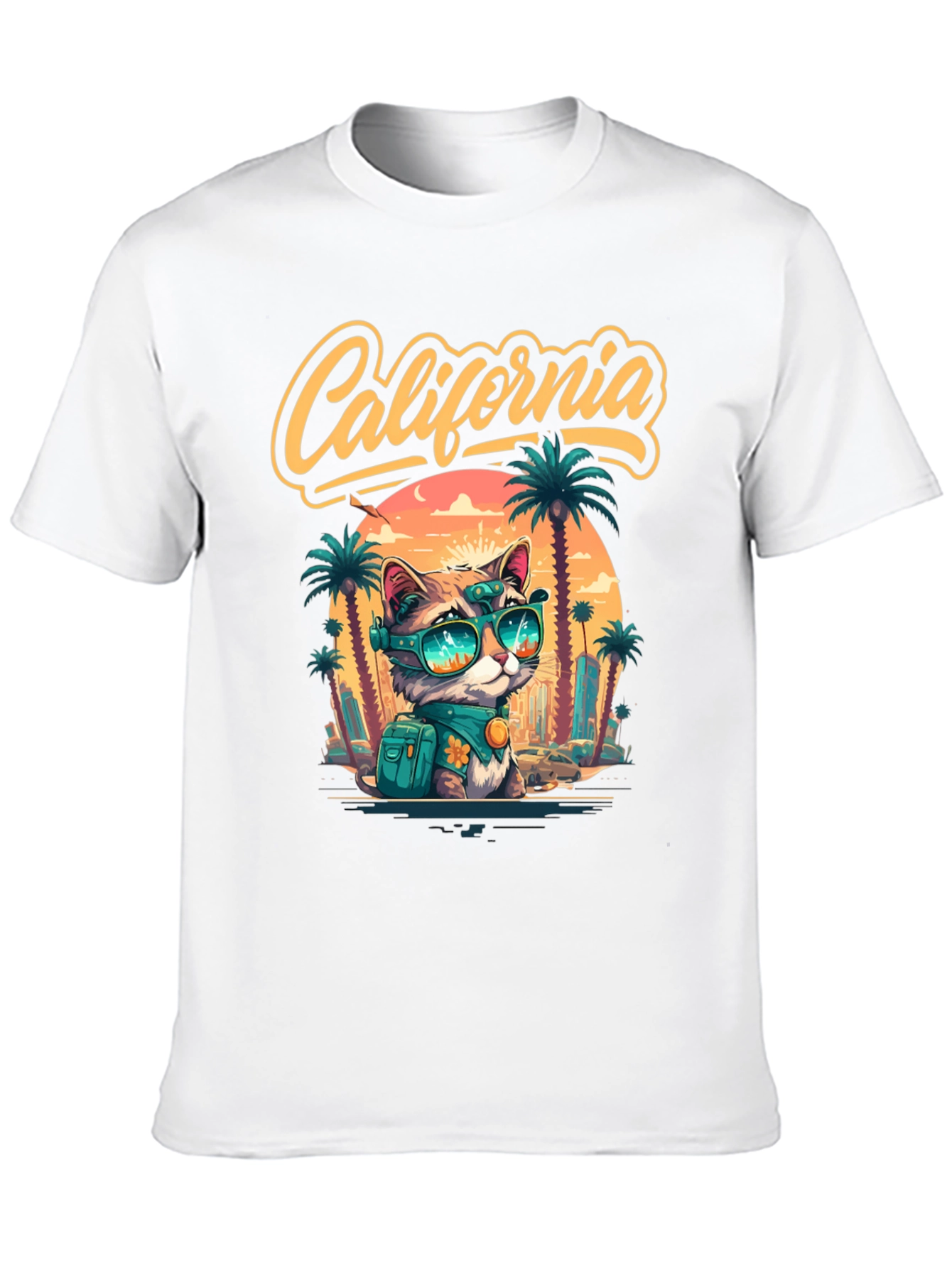 California Cat Graphic T-Shirt - Island Style