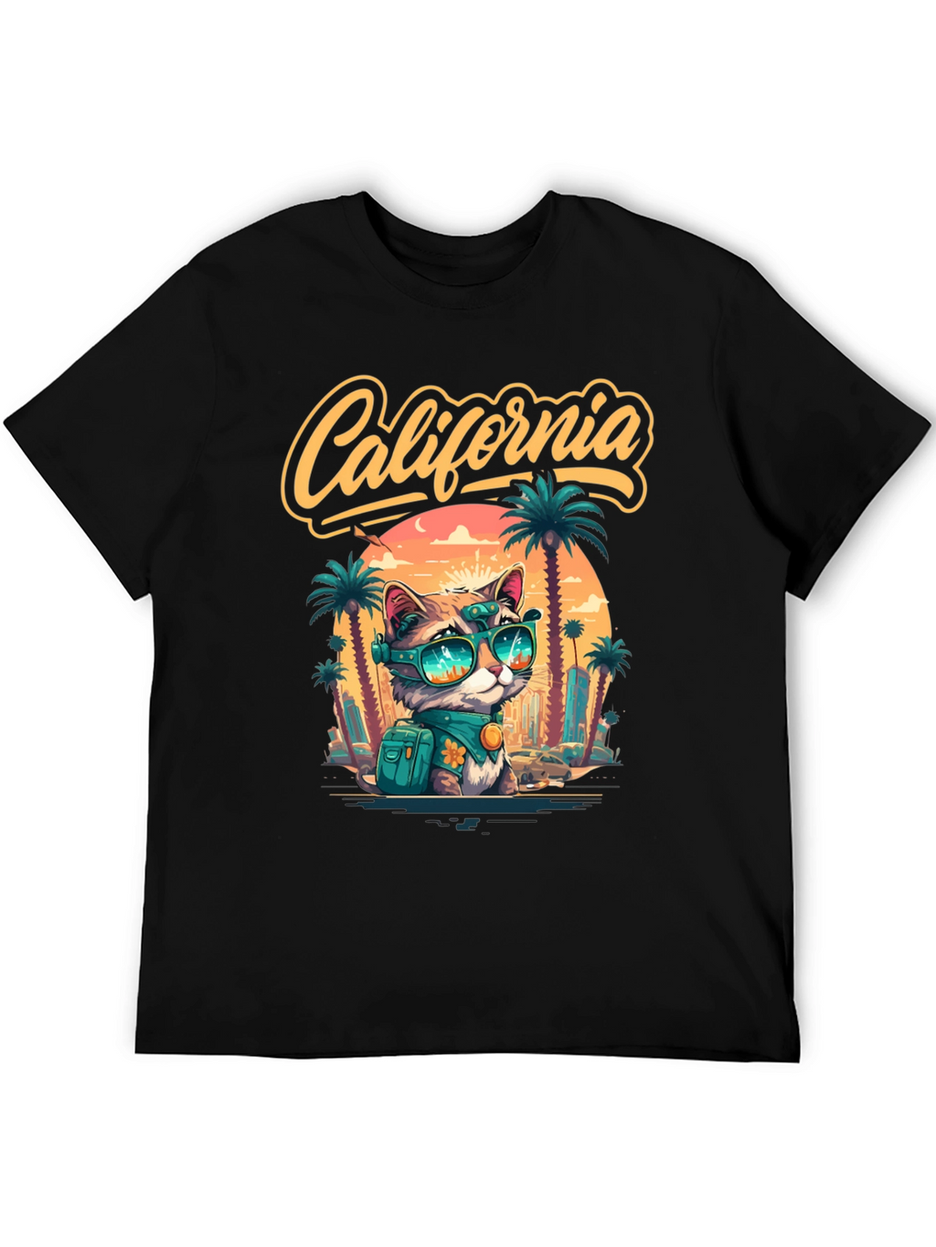 California Cat Graphic T-Shirt - Island Style