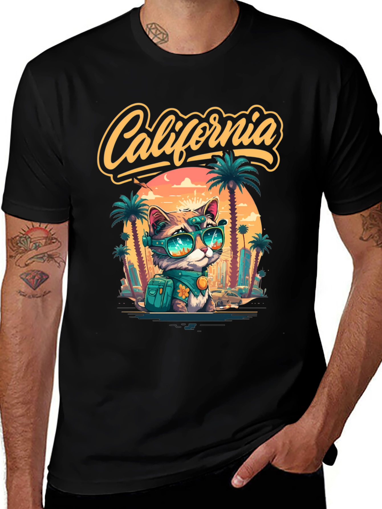 California Cat Graphic T-Shirt - Island Style