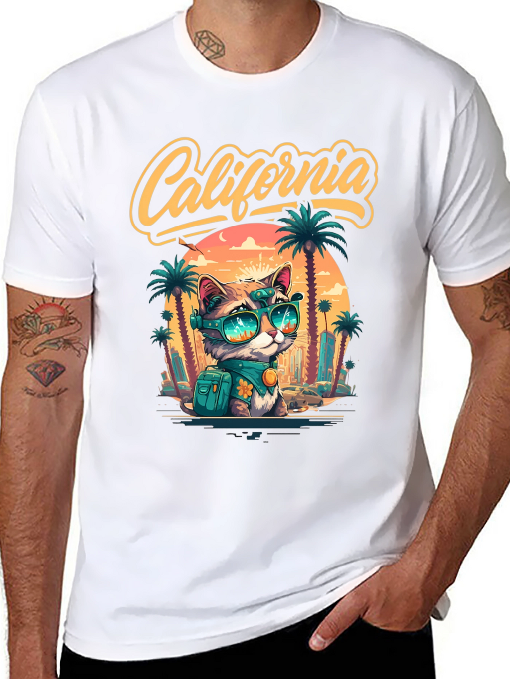 California Cat Graphic T-Shirt - Island Style