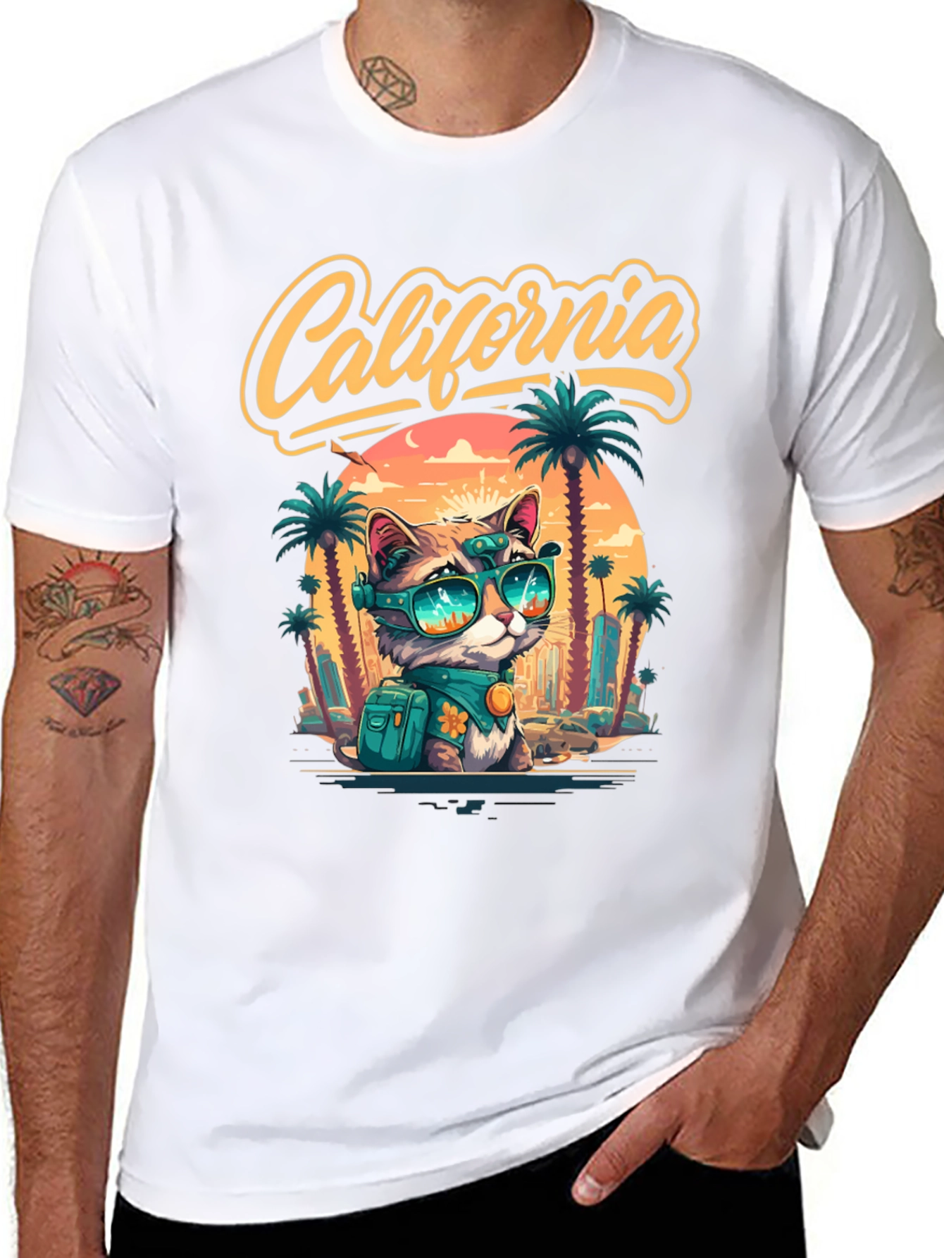 California Cat Graphic T-Shirt - Island Style