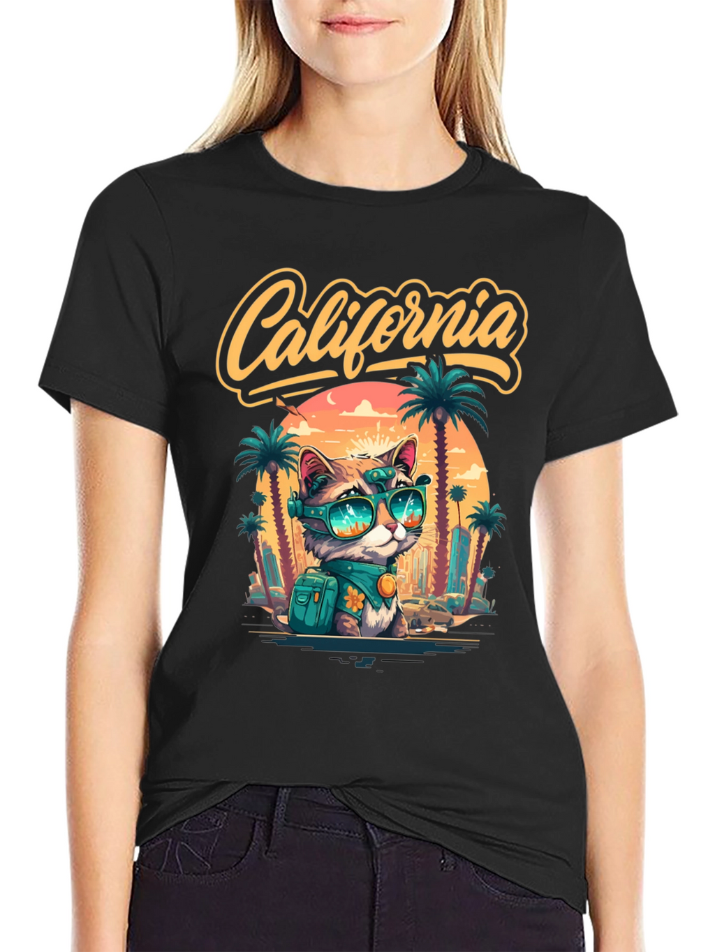California Cat Graphic T-Shirt - Island Style