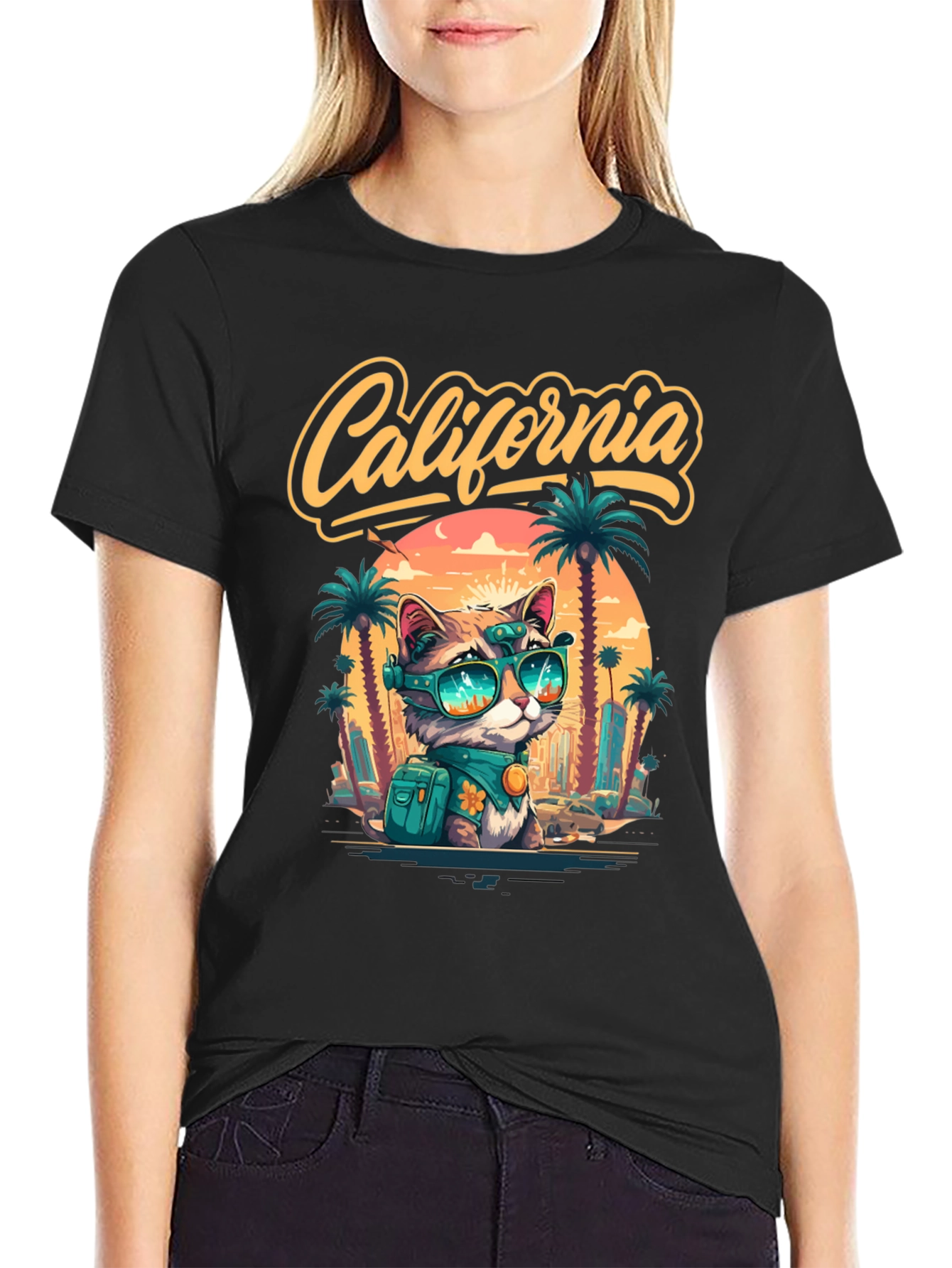 California Cat Graphic T-Shirt - Island Style