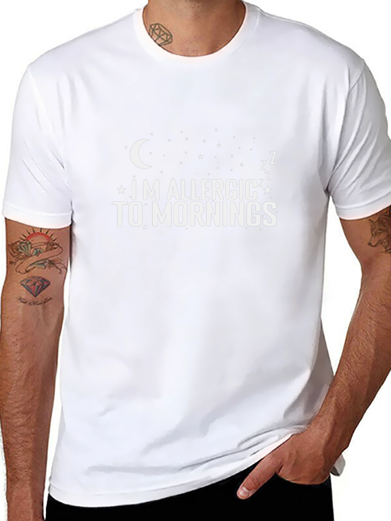 Im Allergic To Mornings Funny Graphic T-Shirt