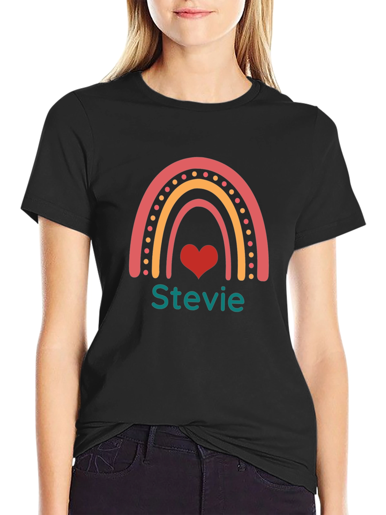 Rainbow Stevie Heart T-Shirt