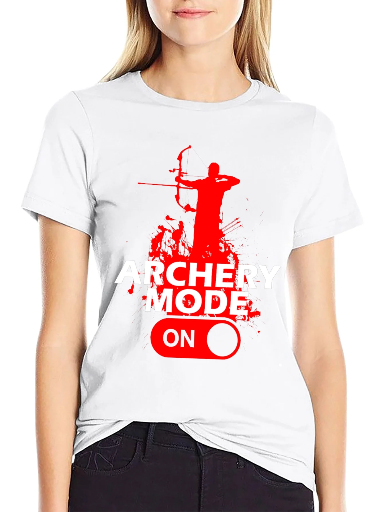 Archery Mode On Graphic Tee - Black Cotton T-Shirt