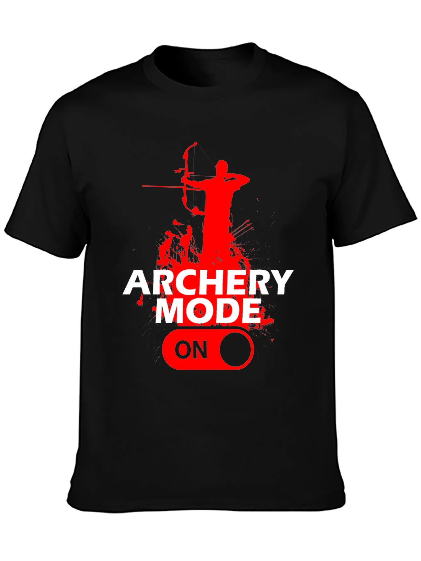 Archery Mode On Graphic Tee - Black Cotton T-Shirt