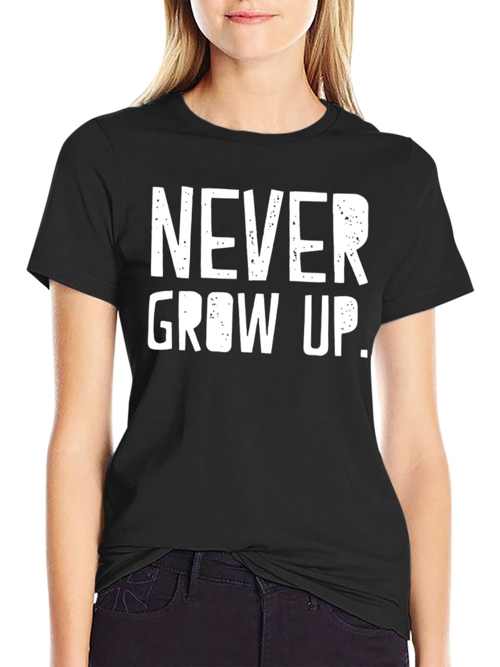 Never Grow Up Graphic Tee - Unisex Black T-Shirt