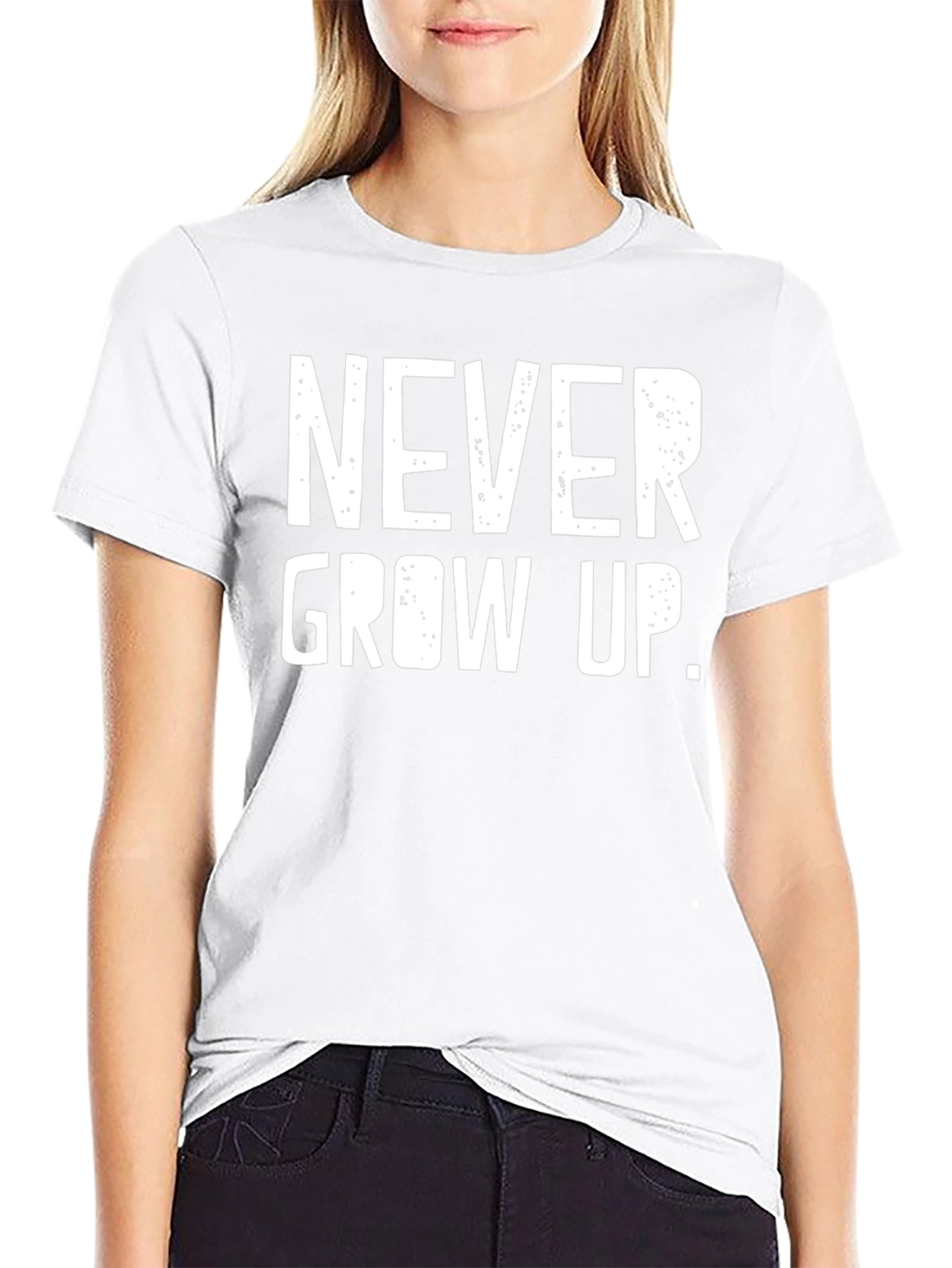 Never Grow Up Graphic Tee - Unisex Black T-Shirt