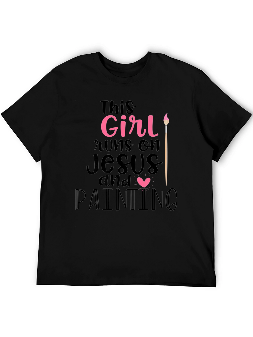 Girl Runs On Jesus & Painting T-Shirt