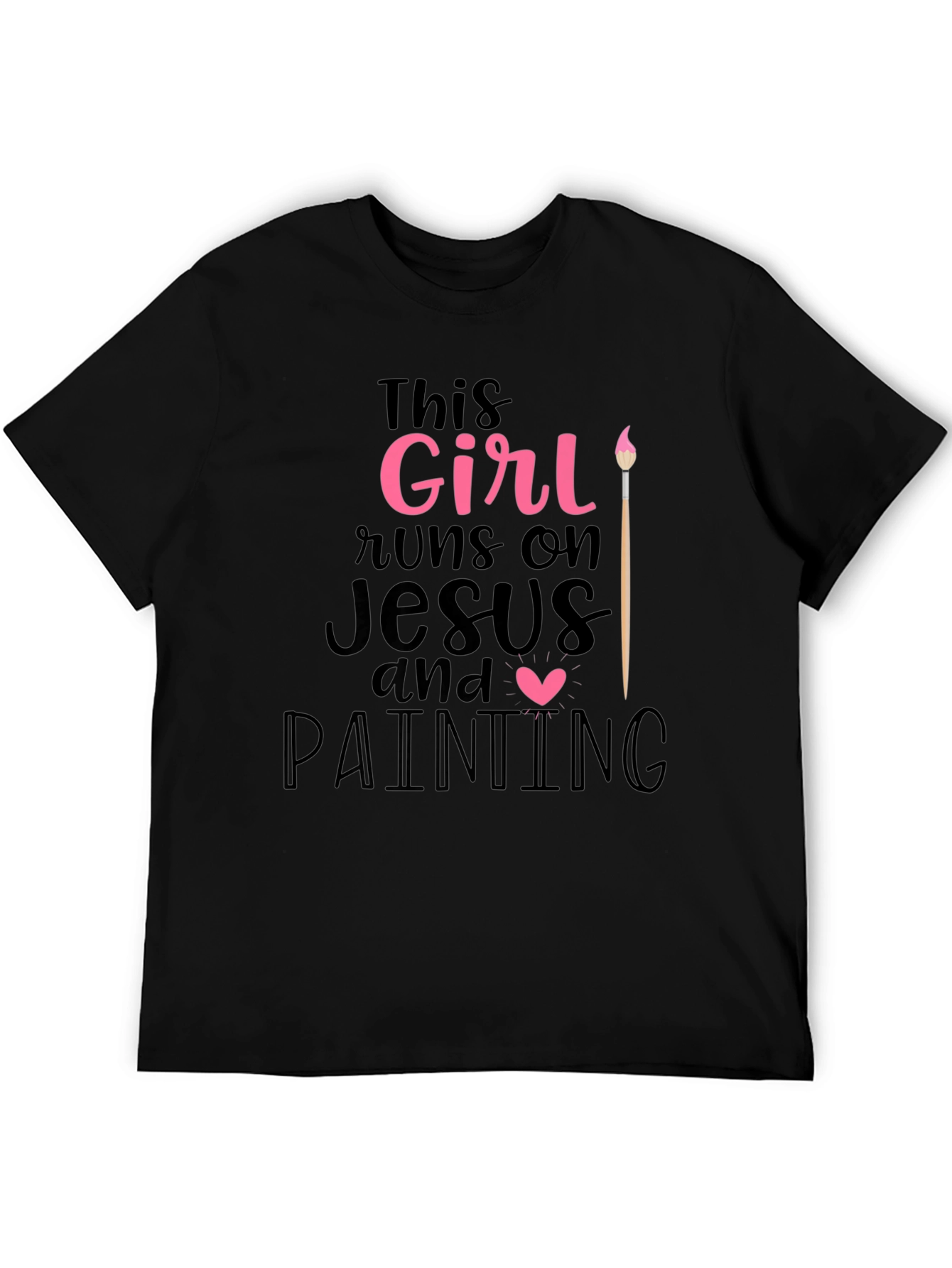 Girl Runs On Jesus & Painting T-Shirt