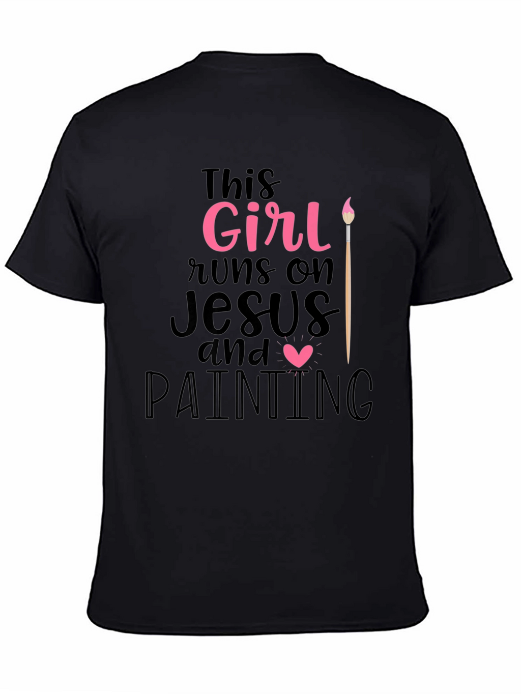 Girl Runs On Jesus & Painting T-Shirt