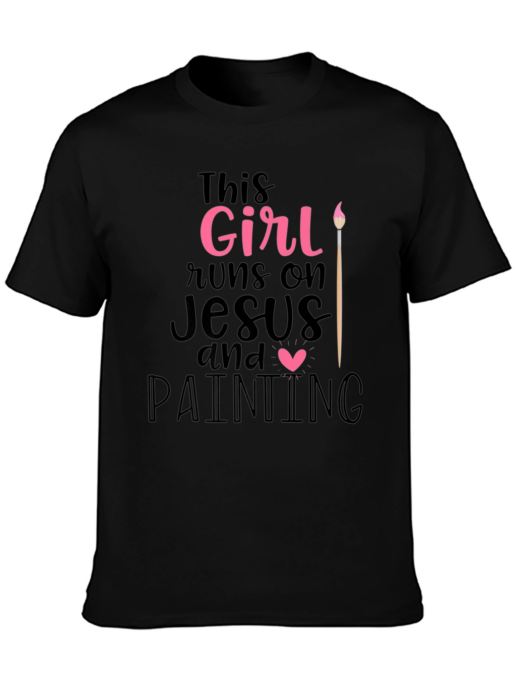 Girl Runs On Jesus & Painting T-Shirt