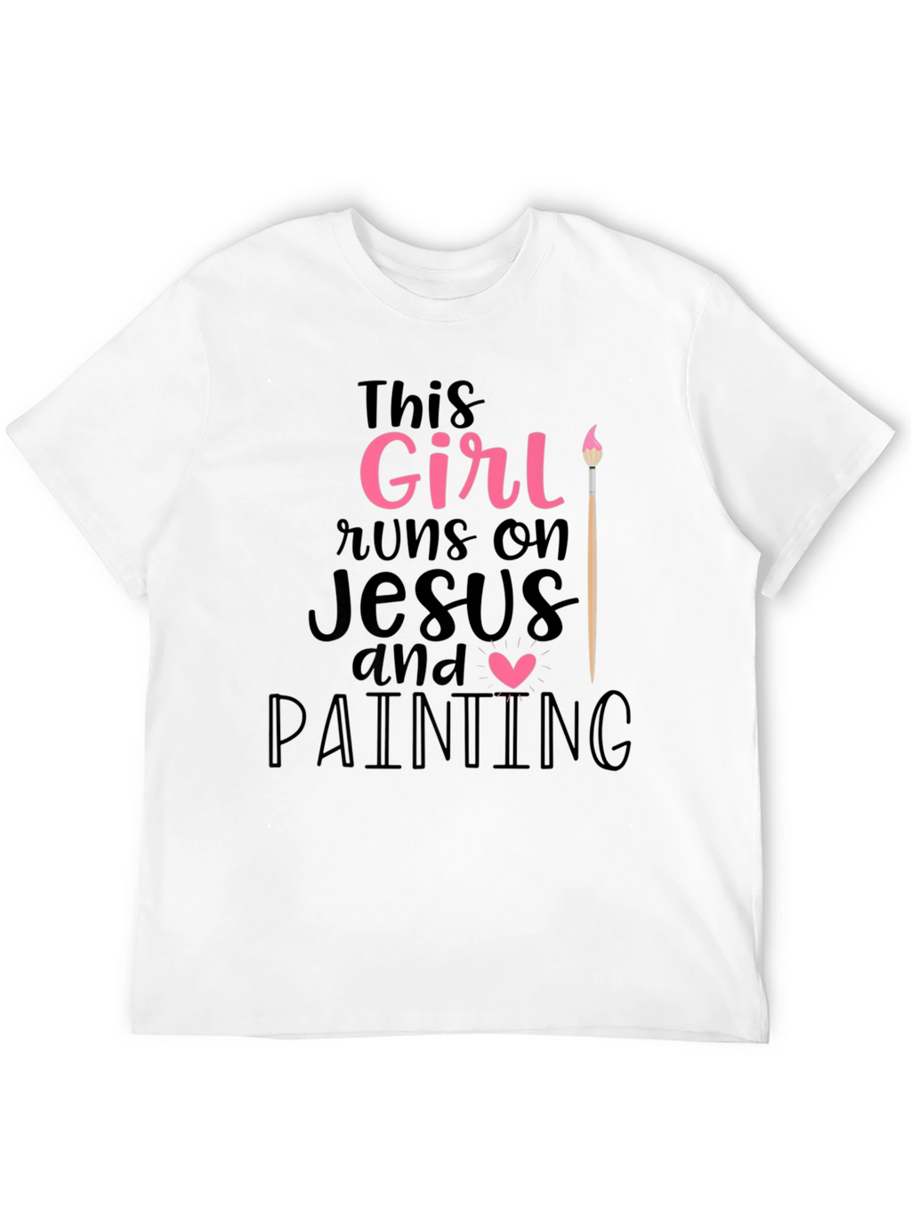 Girl Runs On Jesus & Painting T-Shirt