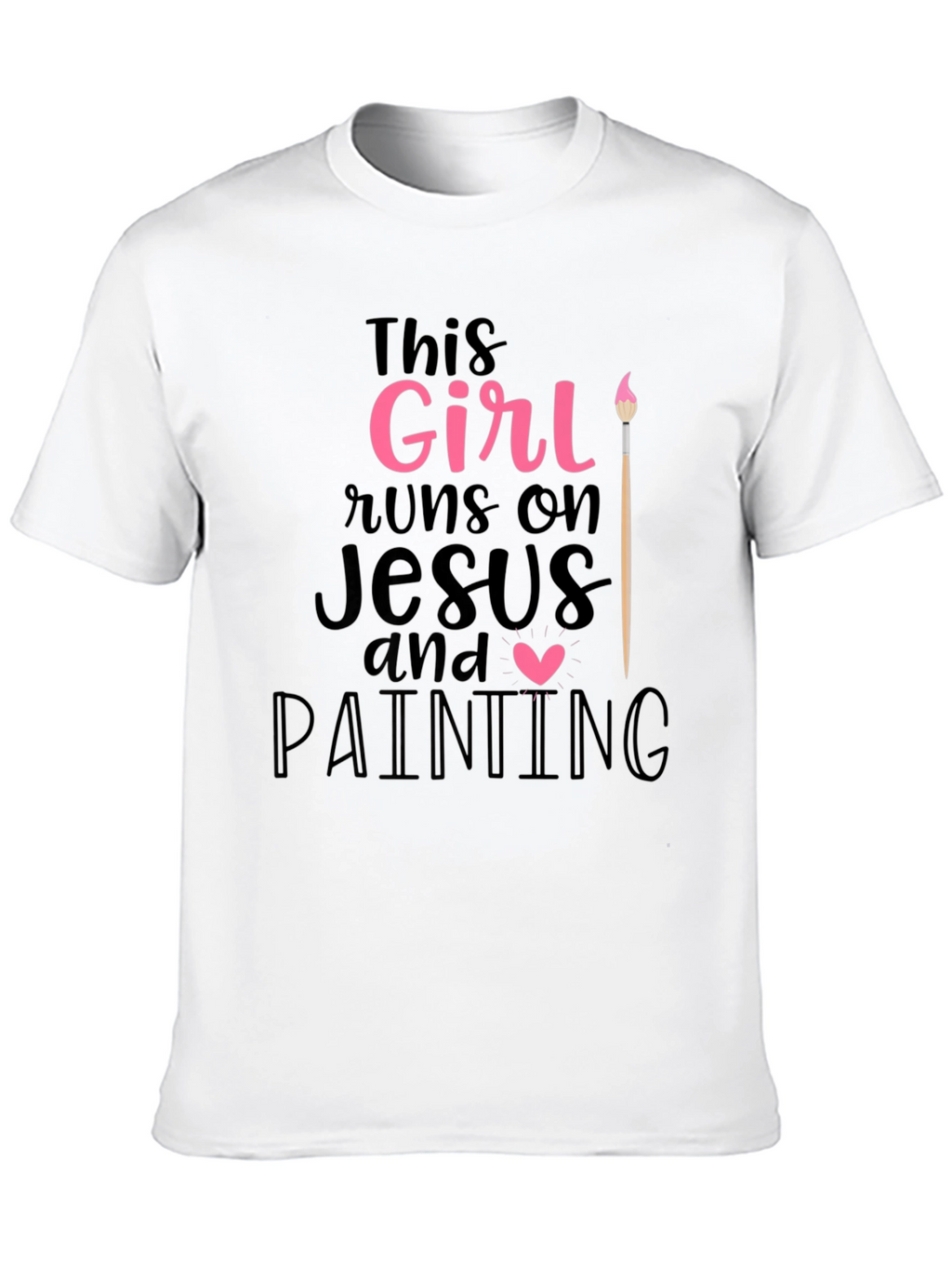 Girl Runs On Jesus & Painting T-Shirt