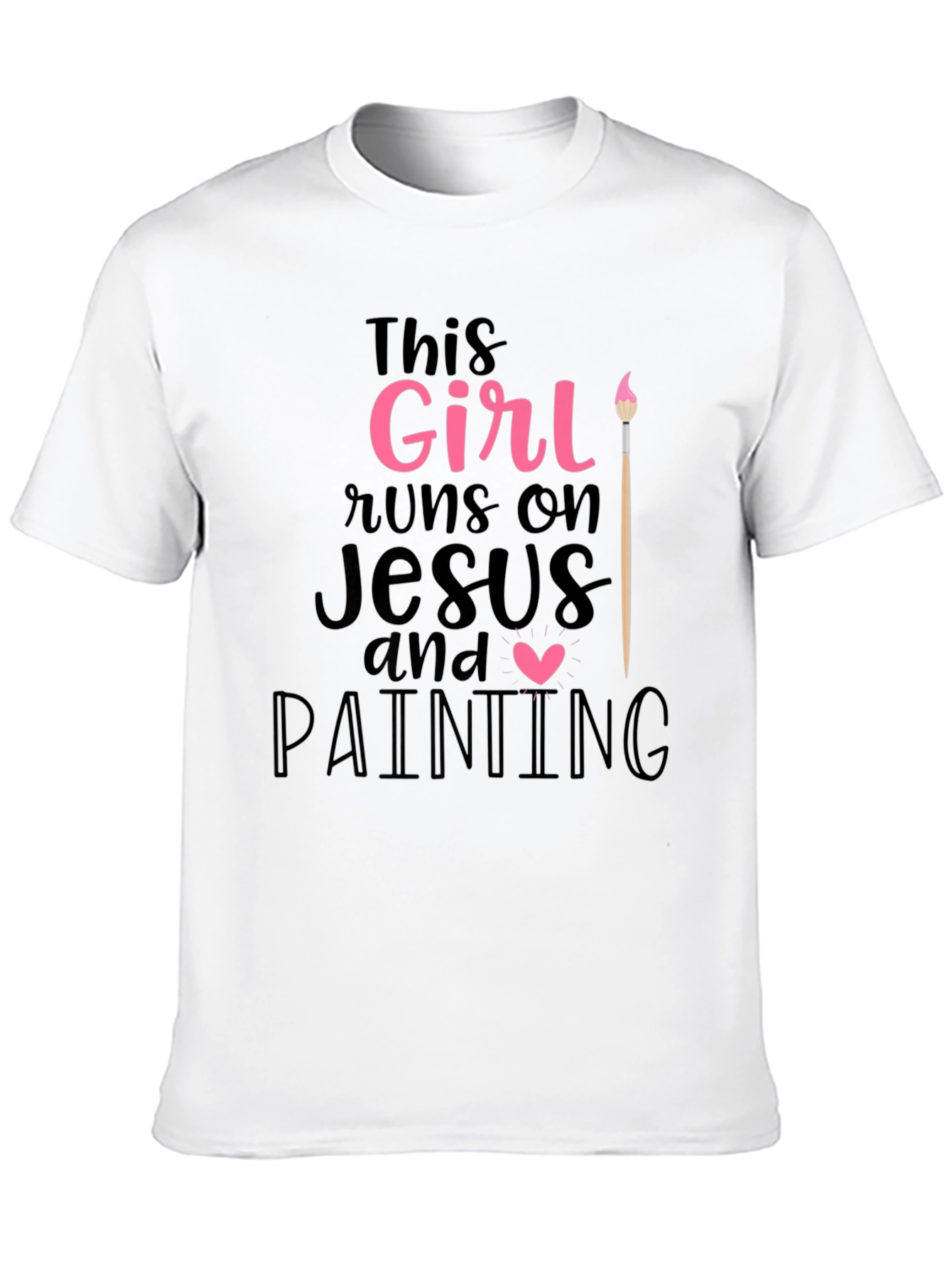 Girl Runs On Jesus & Painting T-Shirt