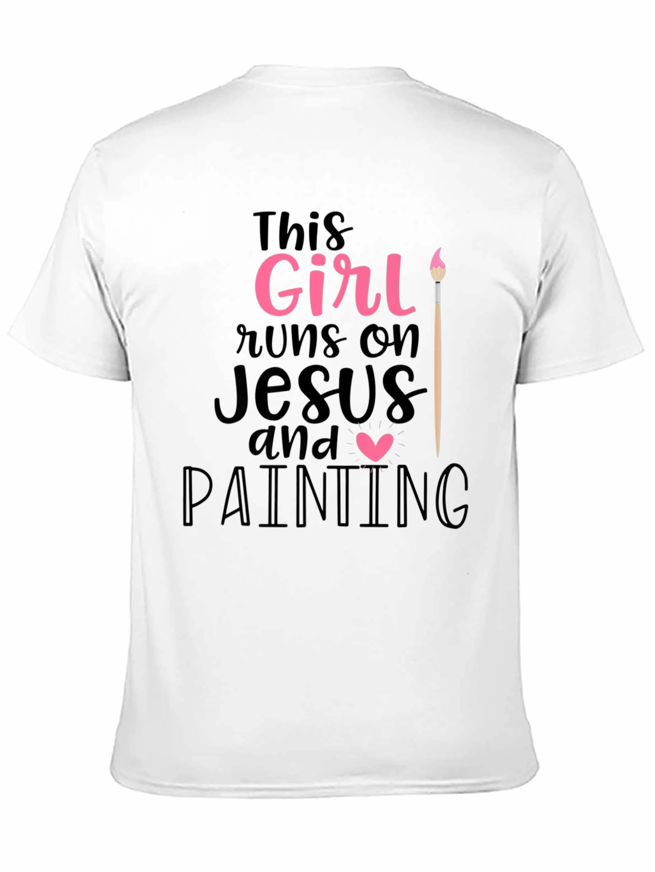 Girl Runs On Jesus & Painting T-Shirt