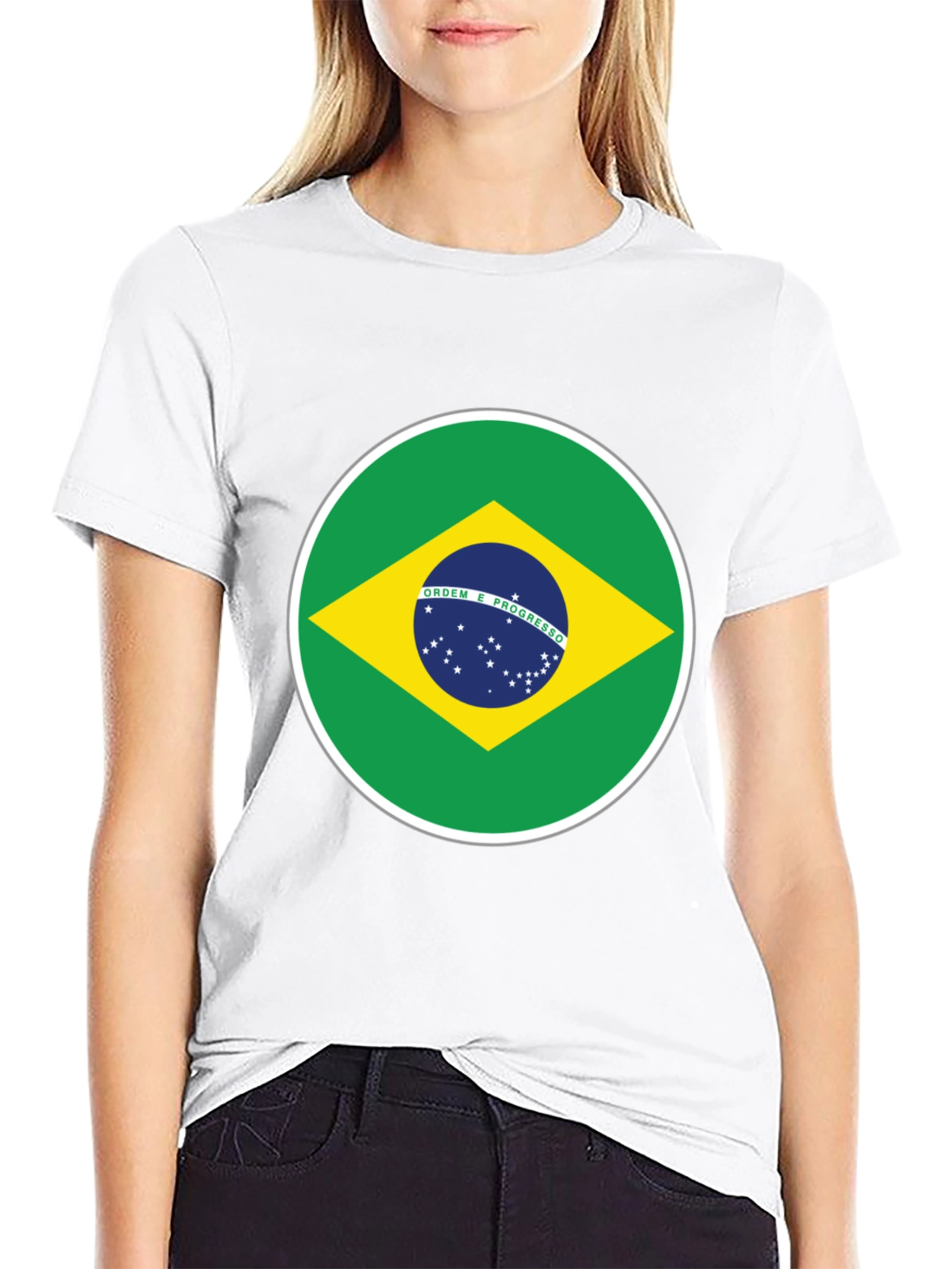Brazil Flag Graphic T-Shirt - Black Cotton Tee